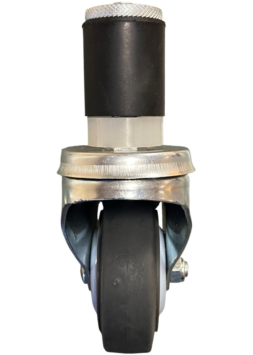 3.5″ Non-Marking Rubber Total Lock Caster Threaded Stem 1.5″ Expandable