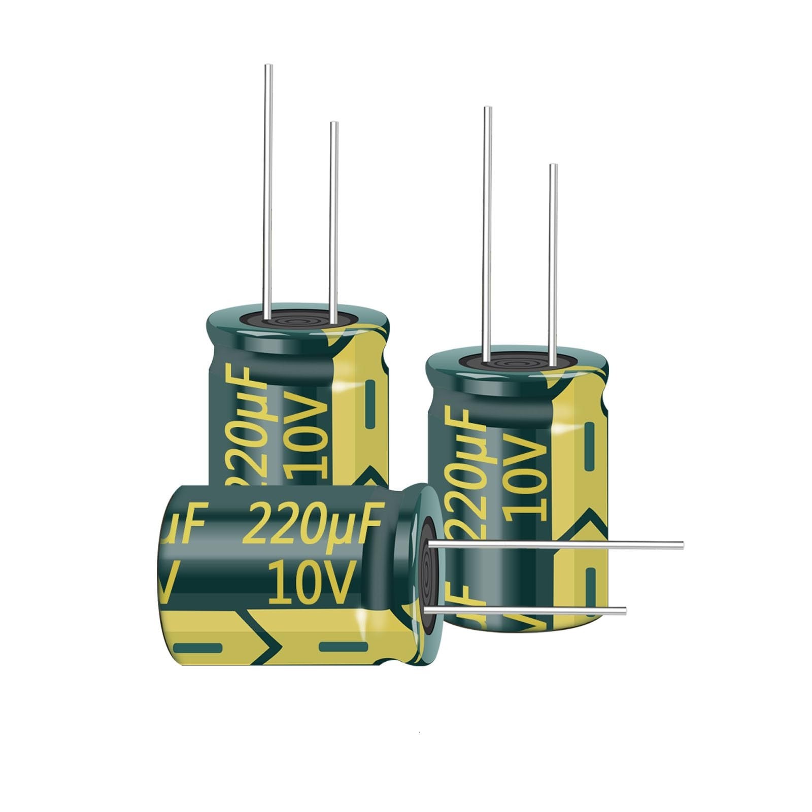 20Pcs 10V 220UF Capacitor 6x7MM(0.24×0.28in) High Frequency Aluminum Electrol…