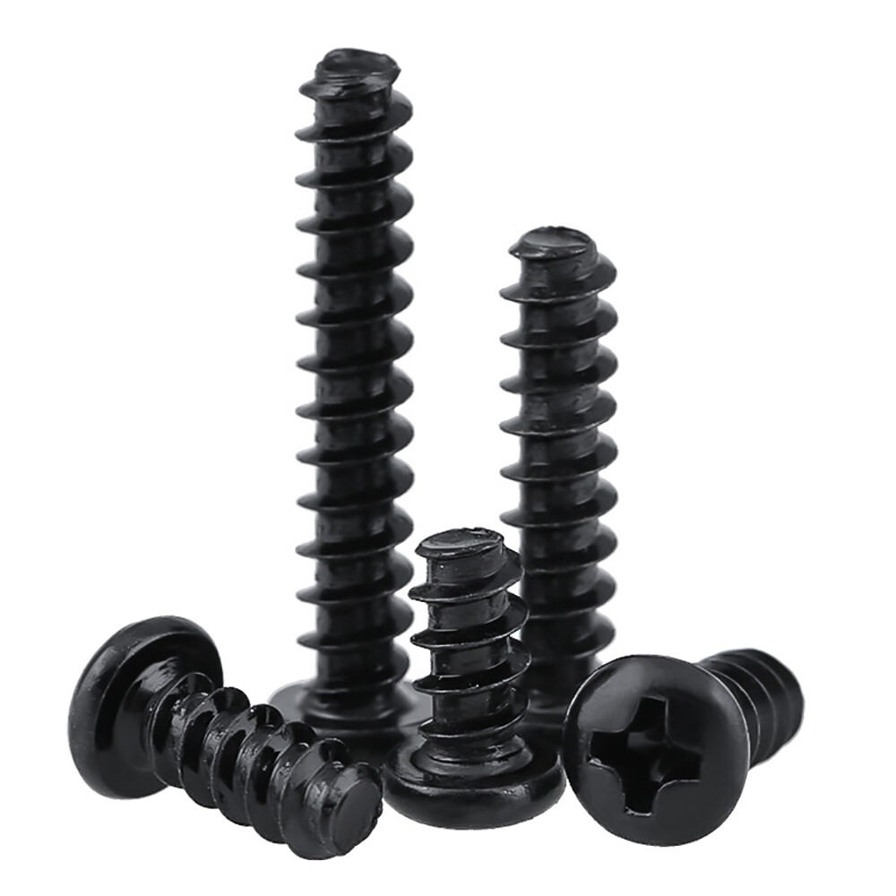 Electronic small Self Tapping Screws M1.4-M4 Phillips Pan Head Blunt Screw black