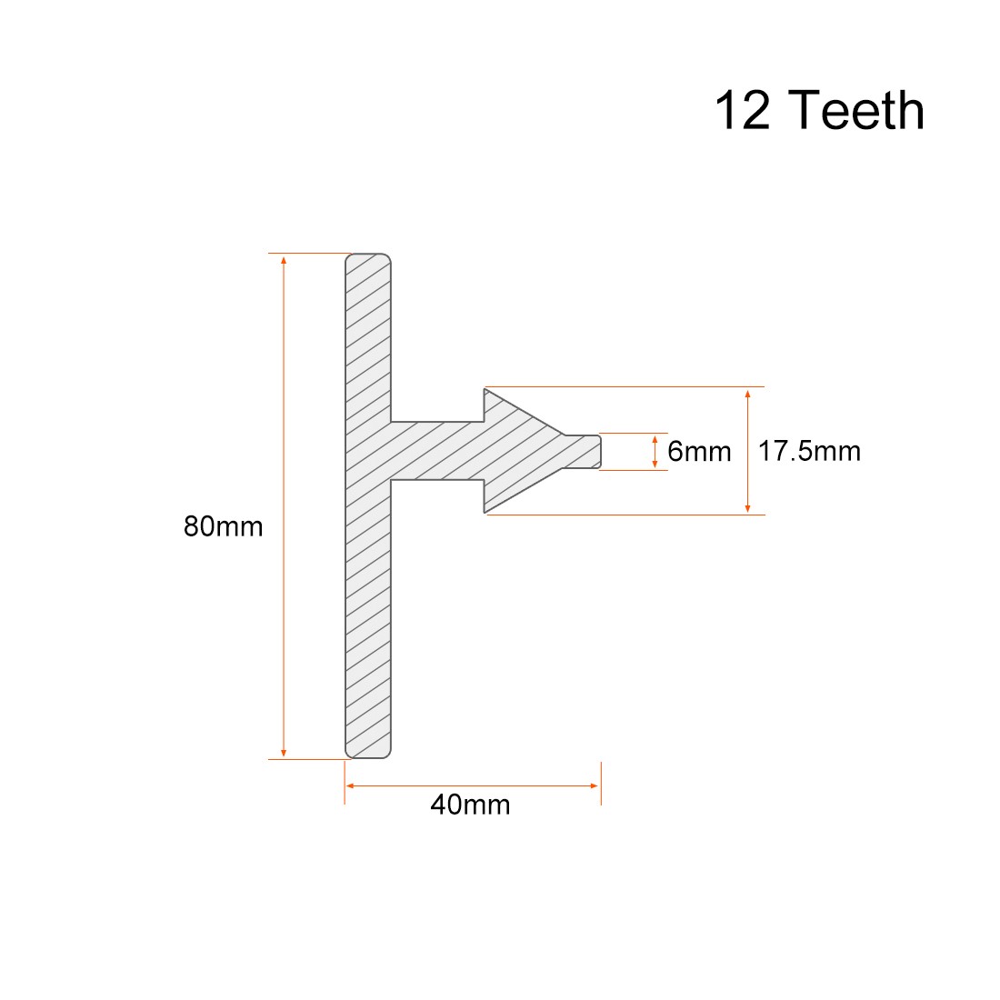 6mm PI-LOT 12 Teeth Chuck Key for 1.5-13mm Drill Chuck Black