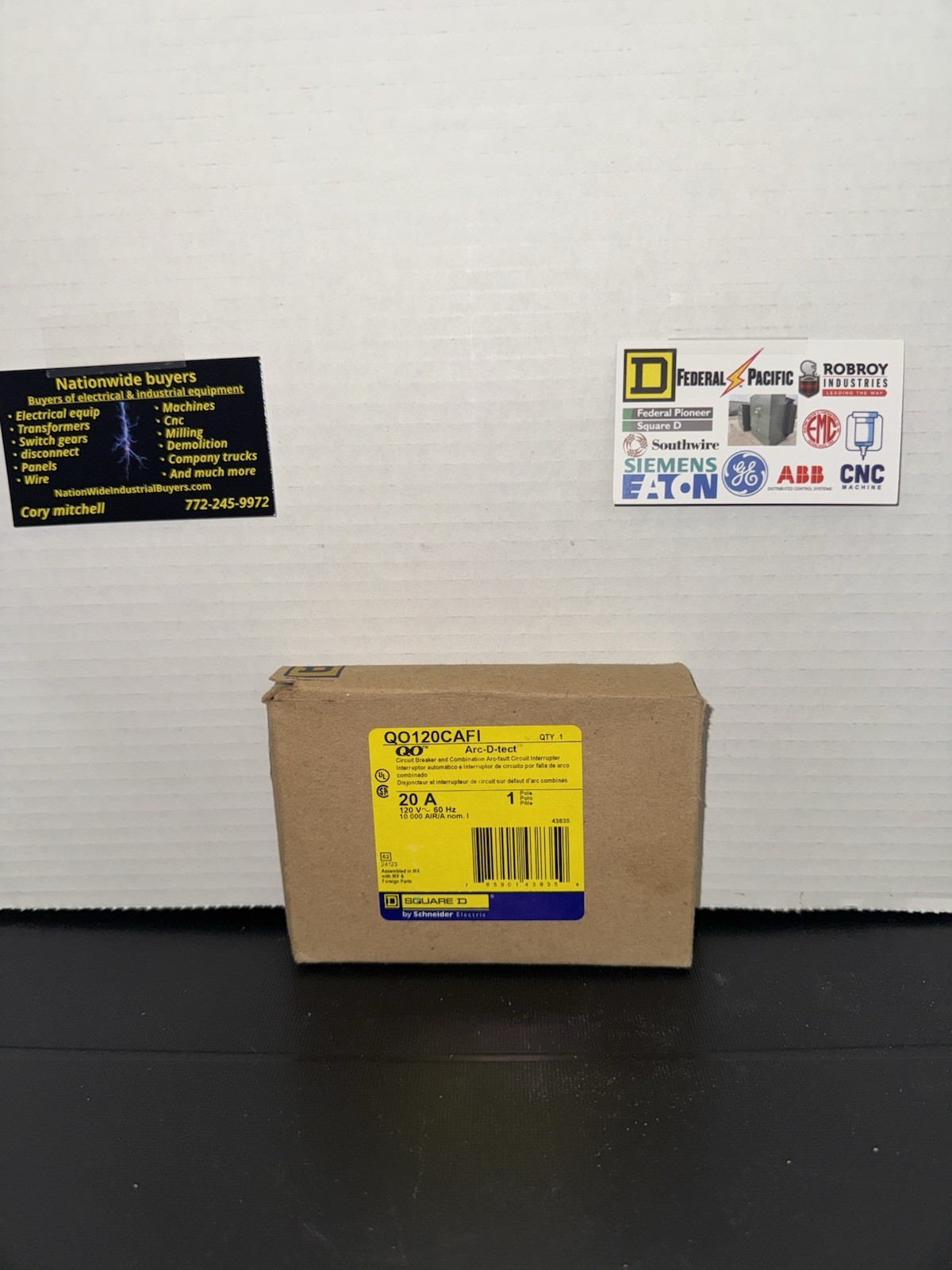 New Square D QO120CAFI 20A Single Pole Arc Fault Circuit Breaker