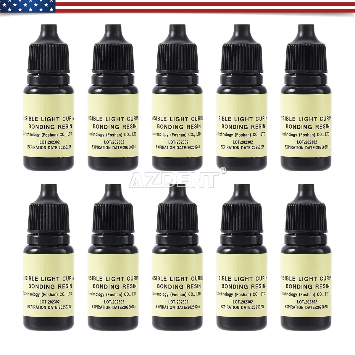 10X Dental Visible Universal Light Cure Bonding Adhesive Resin 5ml/Bottle