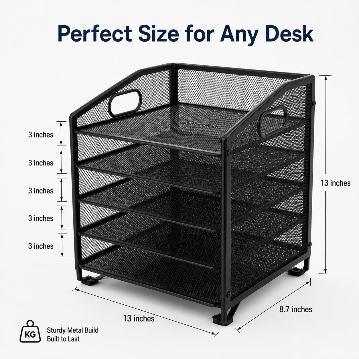 5-Tier Desk Organizers and Accessories, Paper Letter Tray Organizer with File Ho