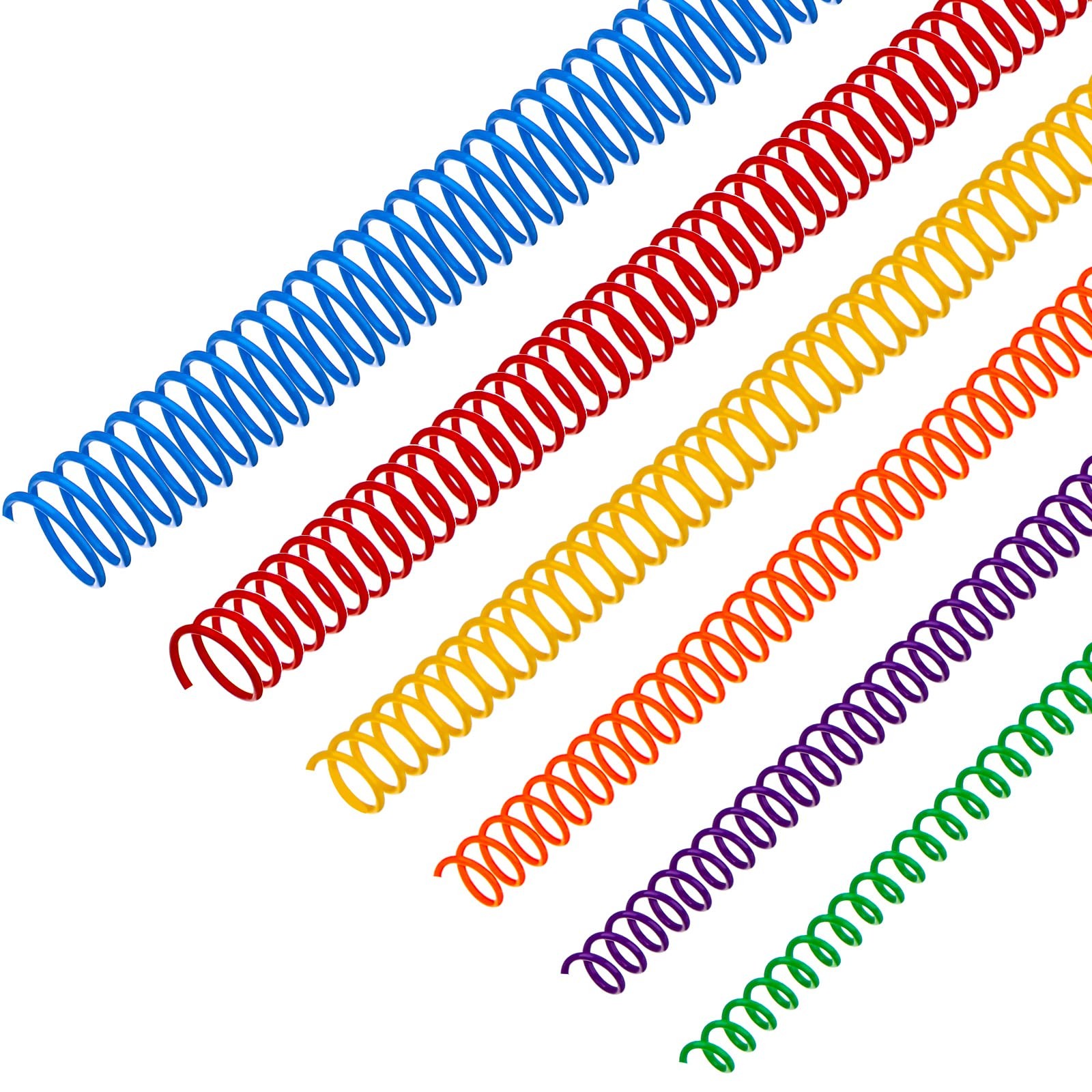 120 Pack Plastic Spiral Binding Coils Multi Size Spiral Binding Spines 4:1 Pitch