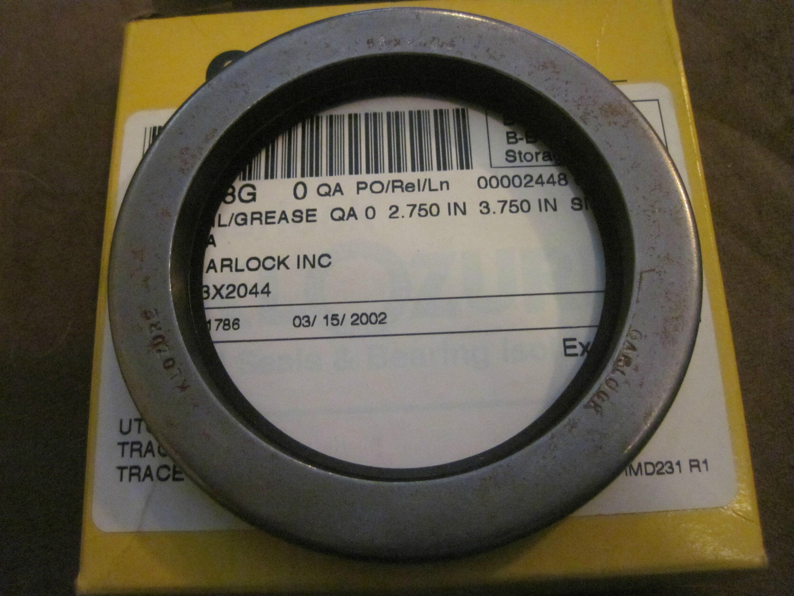 GARLOCK 21158-2044 OIL GREASE SEAL 2.750 IN 3.750 IN SINGLE 2-11786 SEALING