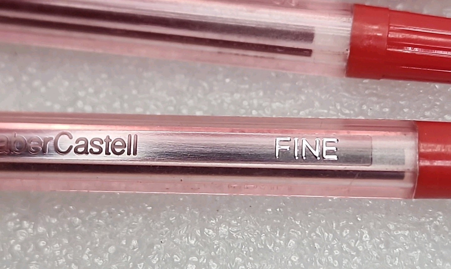 Lot of 18-Faber-Castell Sierra Fine Point ,Red Ink Made In Spain, Vintage 1990s
