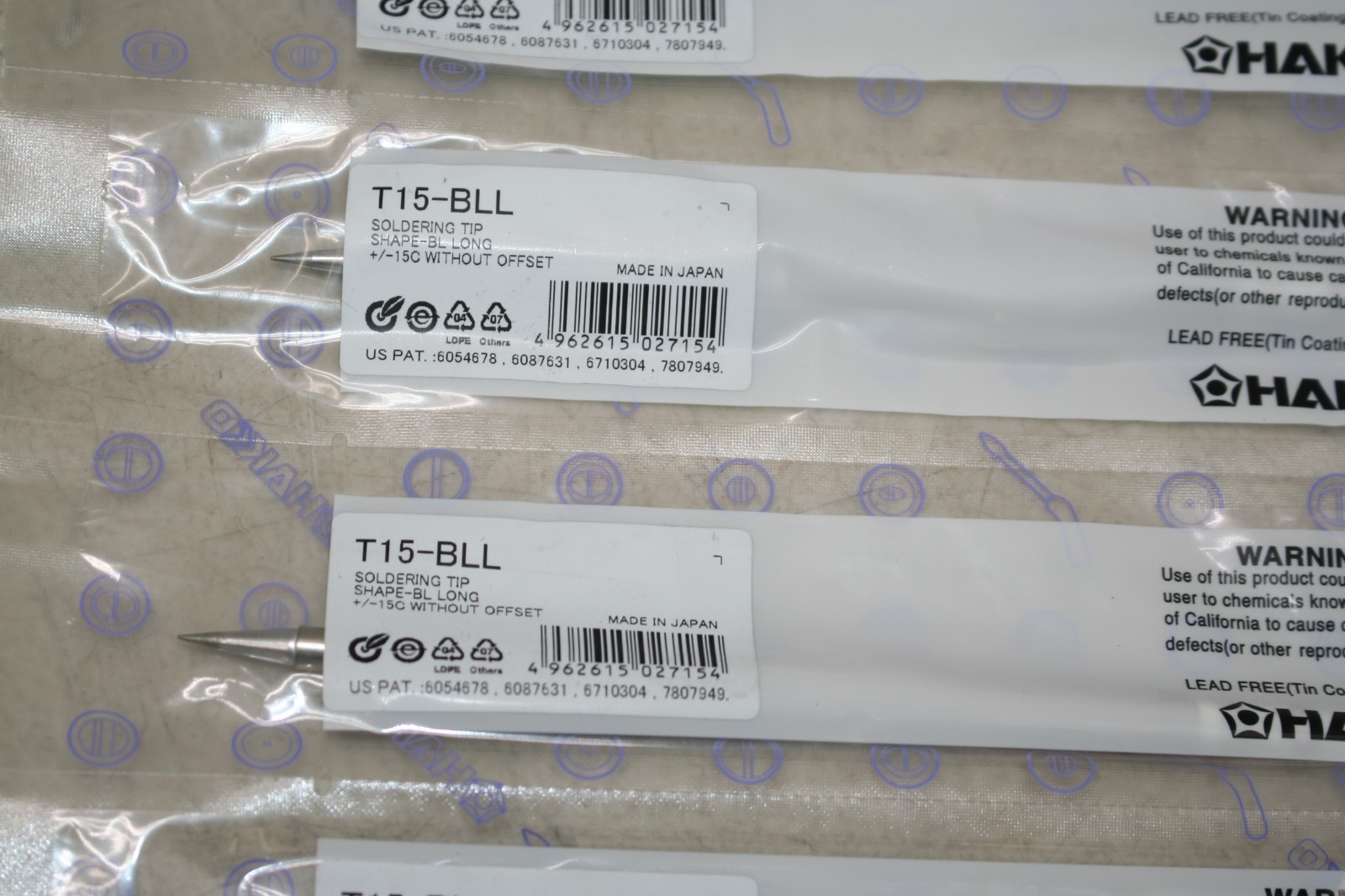 Hakko T15-BLL Soldering Tip, Long Conical, R0.2 mm x 15 mm, T15 Series(Lot of 5)