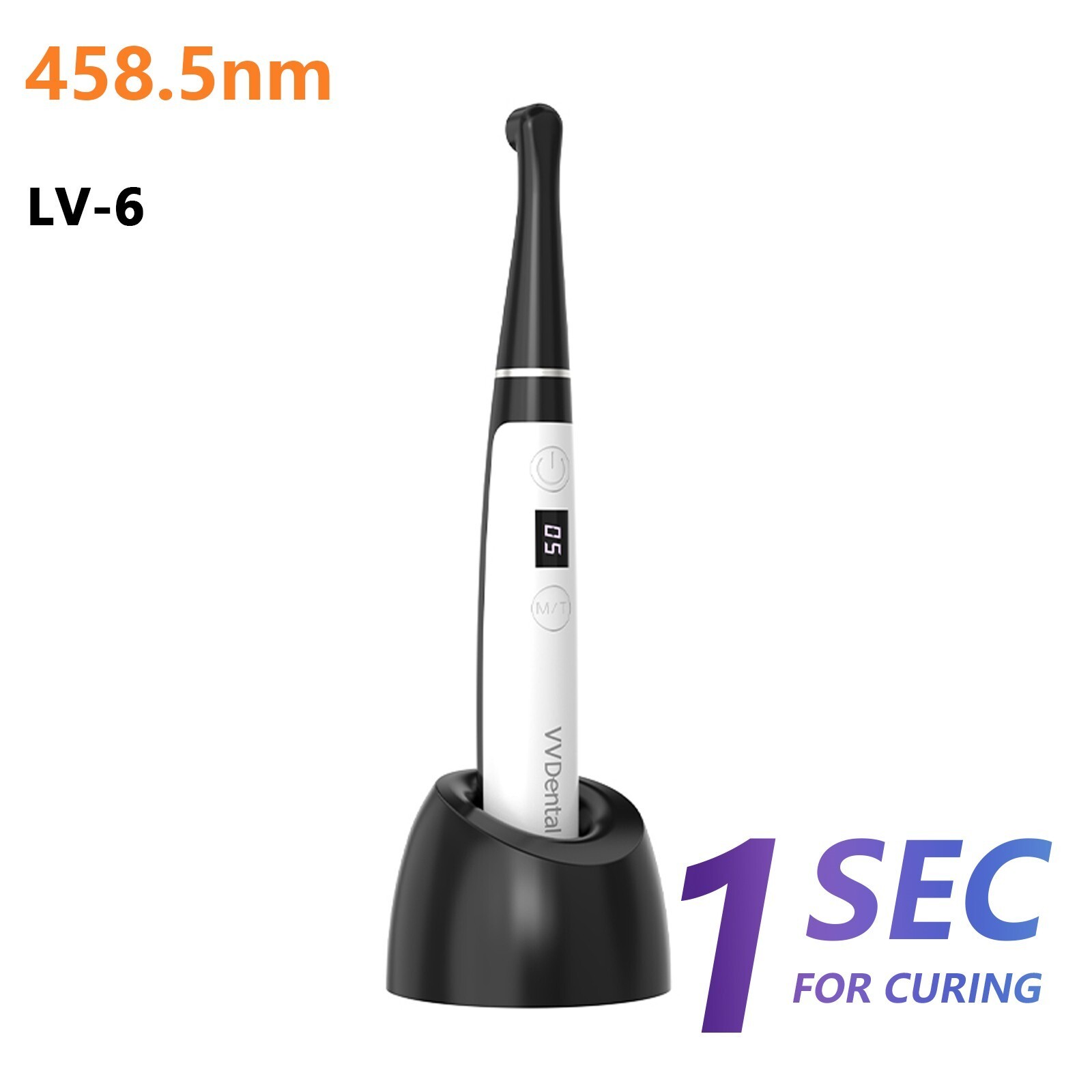 Dental Curing Light LED Resin Cure Lamp Style 2500mw/cm² 1 Second Curing Light