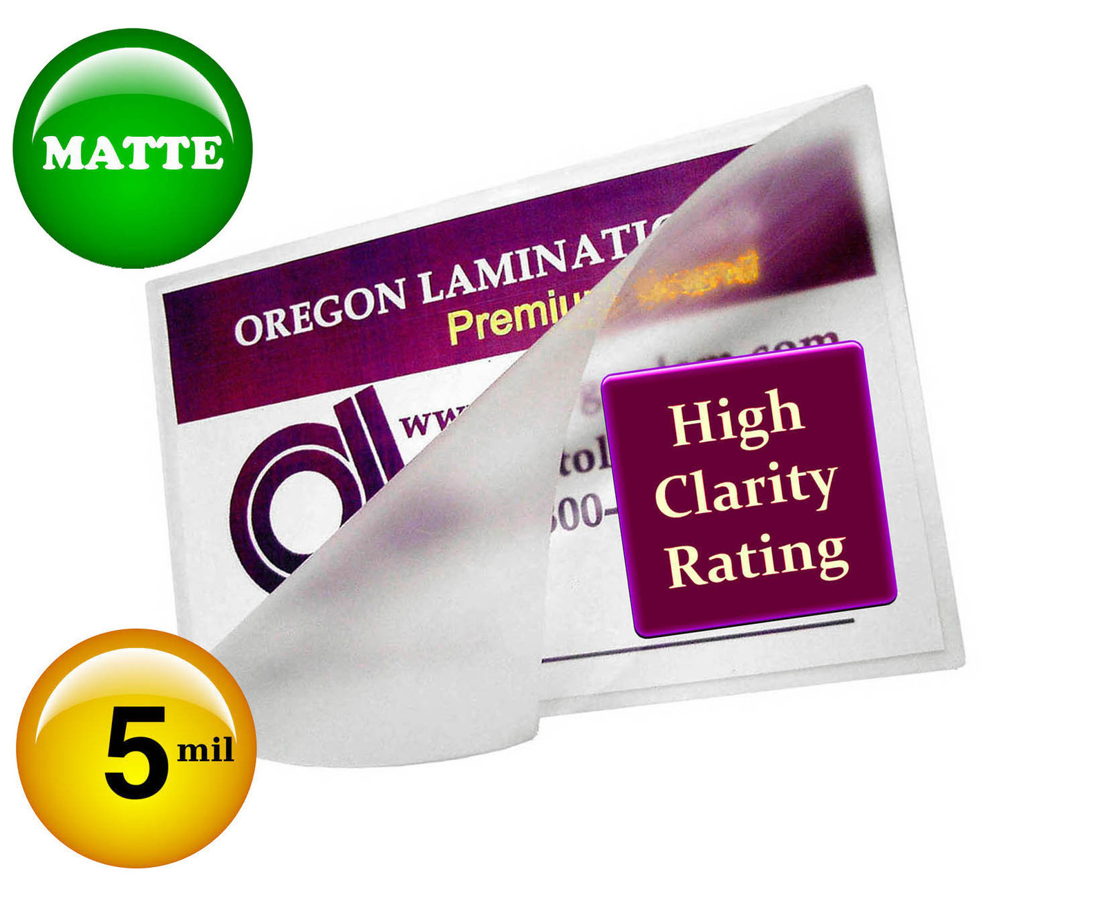 MATE/MATTE Military Card Hot Laminating Pouches 2-5/8 x 3-7/8 [pk of 100] 5 Mil
