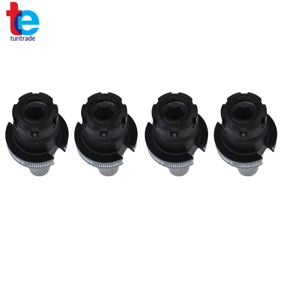 4×CAT40 ER25 Collet Chuck W. 2.76″ Gage Length 4 Chucks Tool Holder Set
