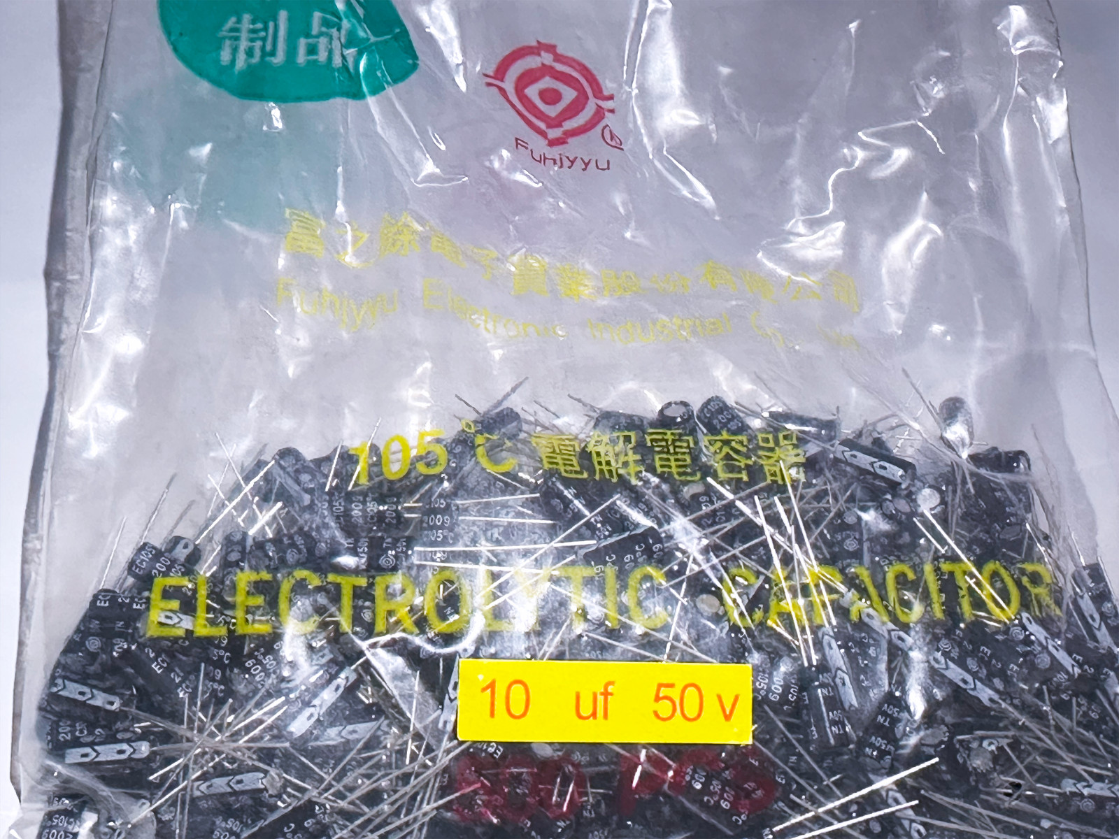 Bag of 500Pcs TN Fuhjyyu 10uF 50V 5x11mm Electrolytic Radial Capacitor LS:2mm