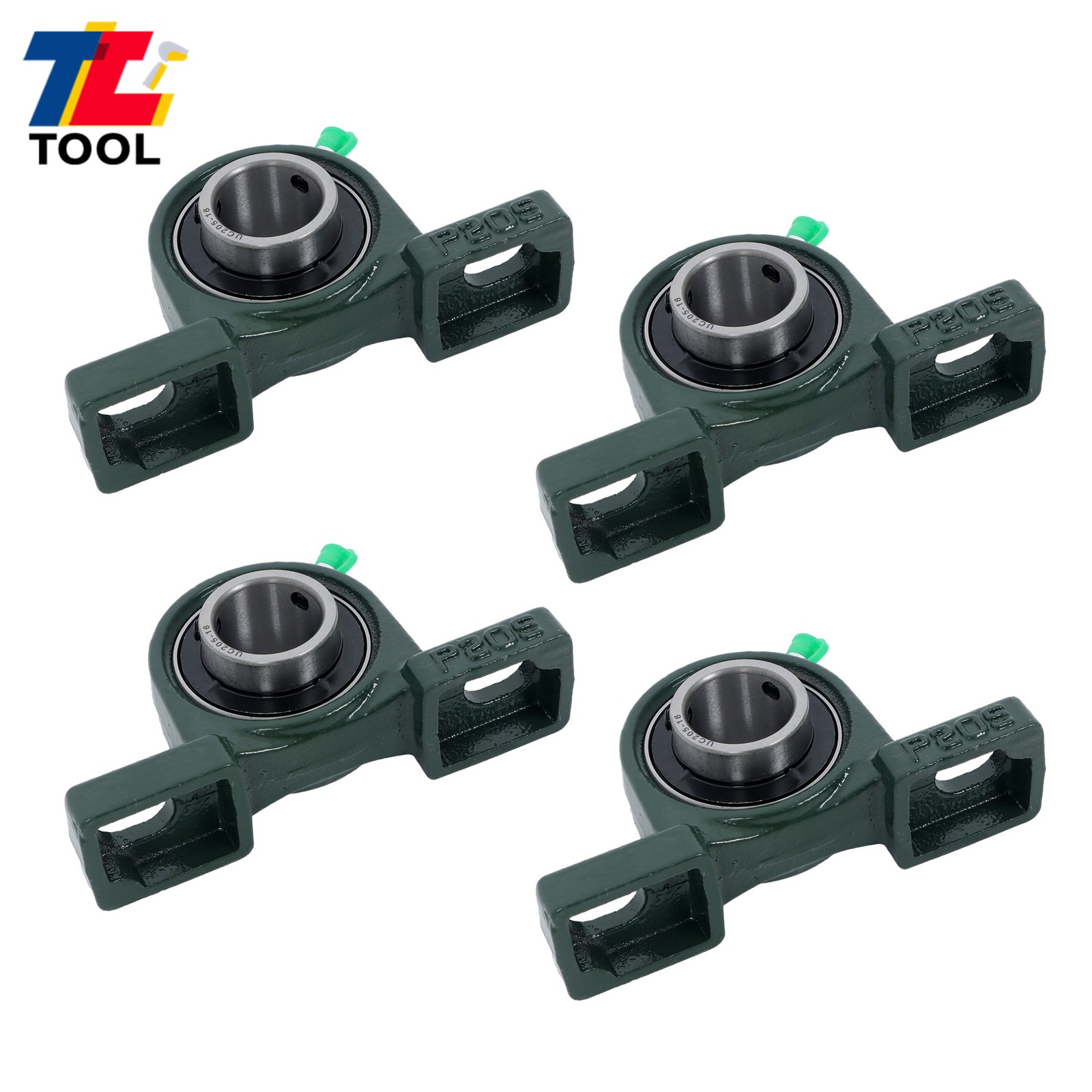 4pcs UCP205-16 Pillow Block Bearing 1″ Bore Solid Base 2-Bolt Self-Aligning