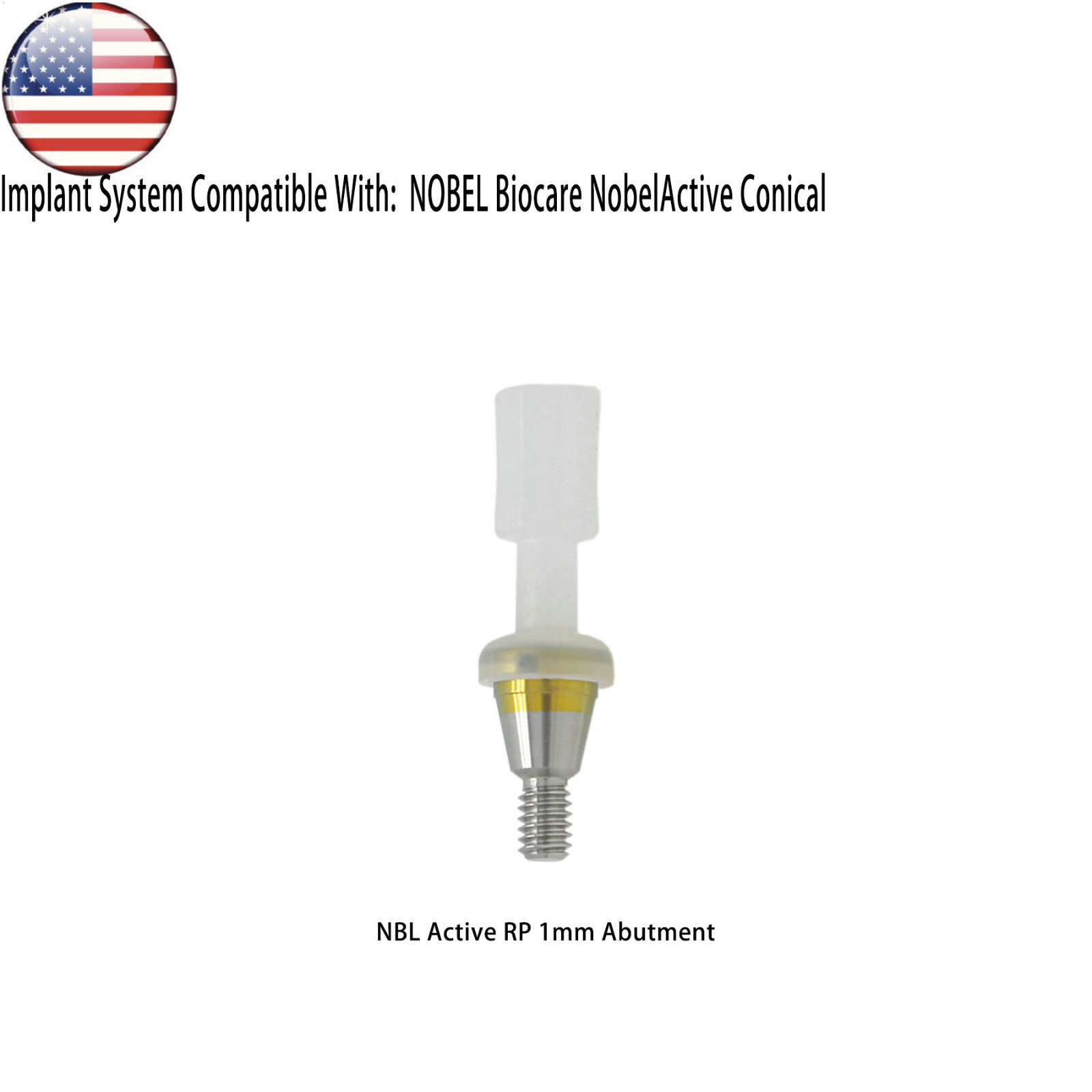 Locator Abutment for Nobel Active Biocare Conical Connection NP/RP 1-5mm Height