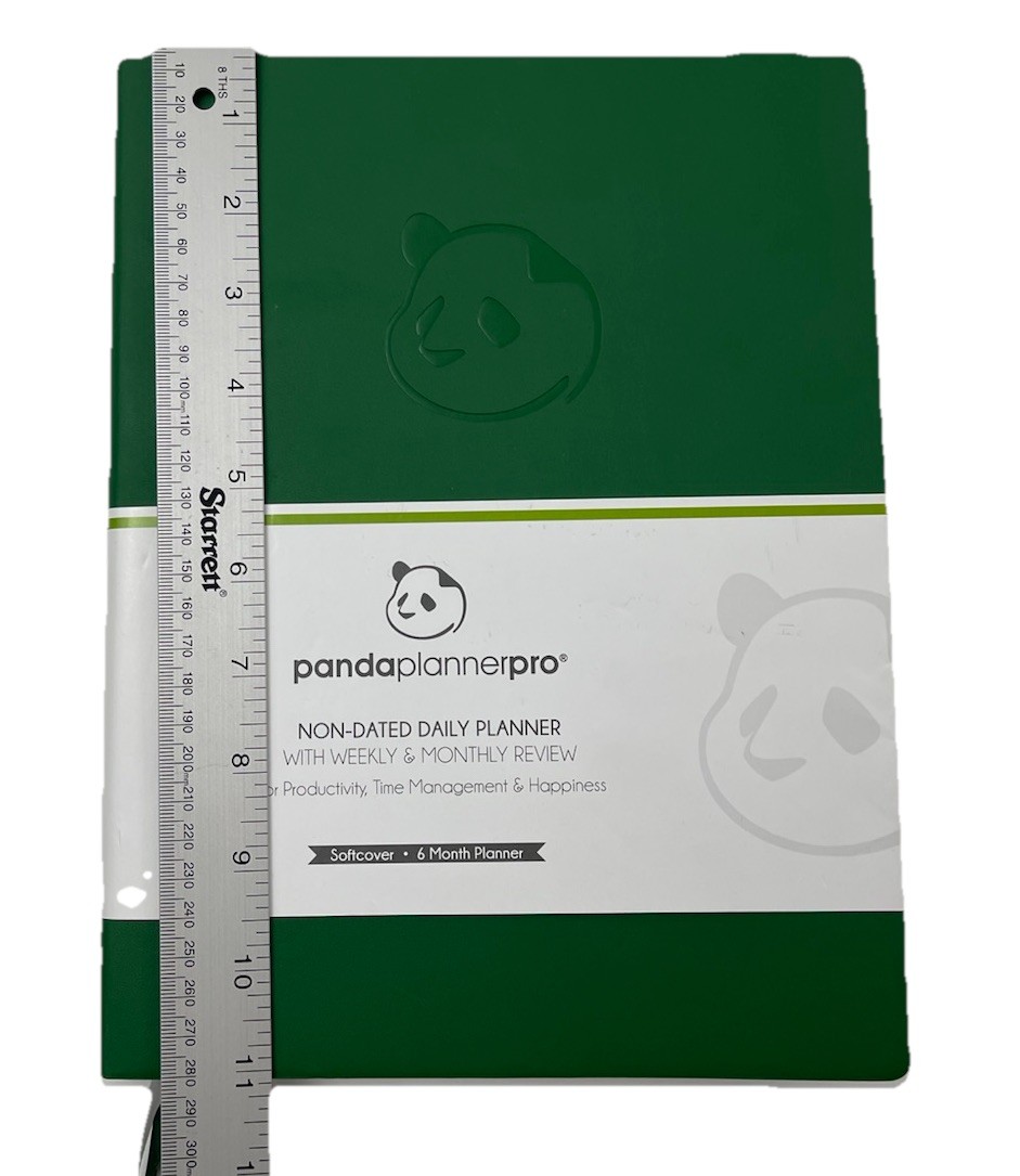 Panda Planner Soft PU Faux Leather Cover 6 Month Non-Dated Daily Planner/Green