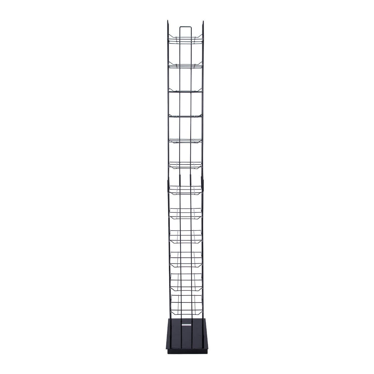 72 Hats Cap Hat Rack 12-Tier Baseball Tower Black Floor Standing Display 78″ H