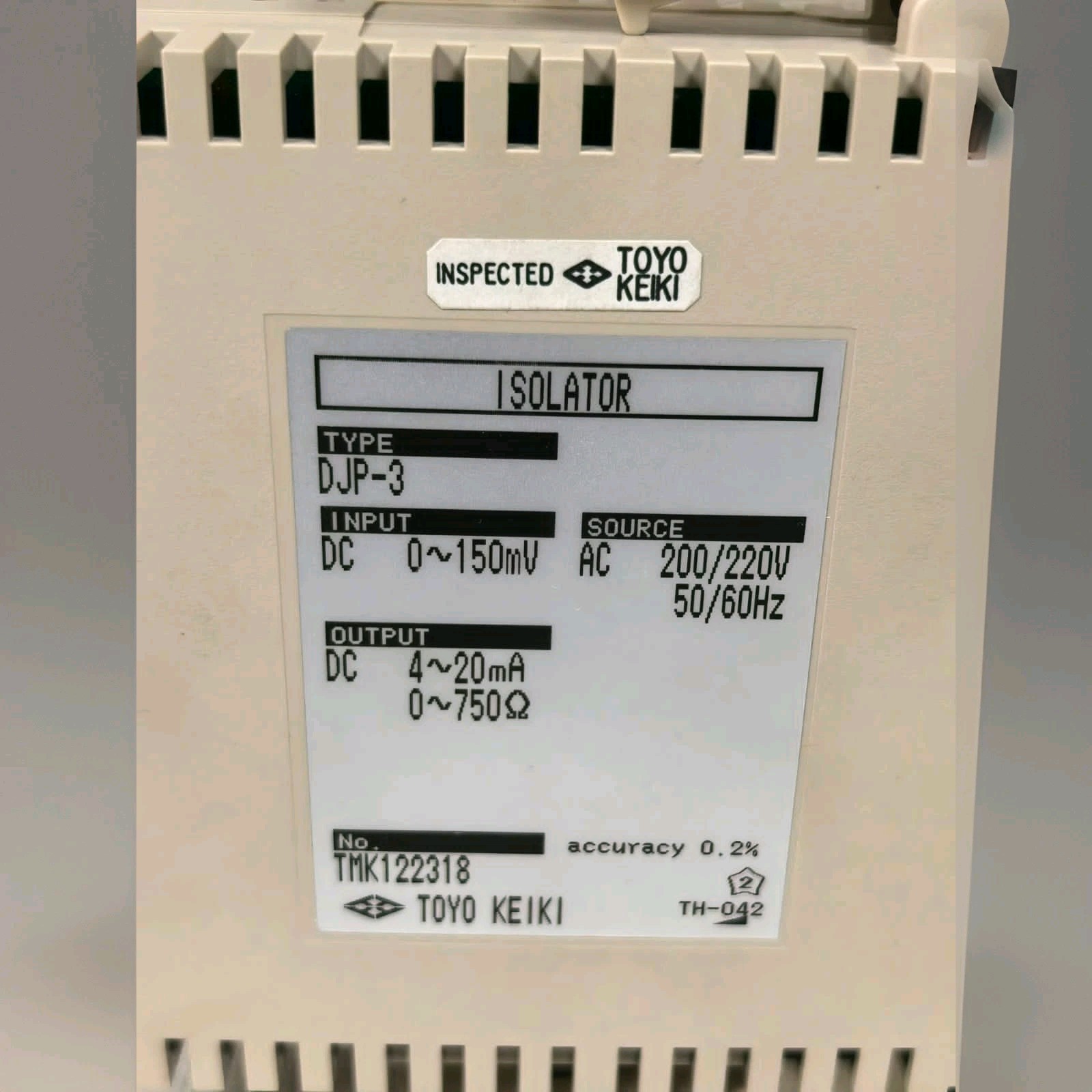 TOYO KEIKI DJP-3 ISOLATOR 220/220V