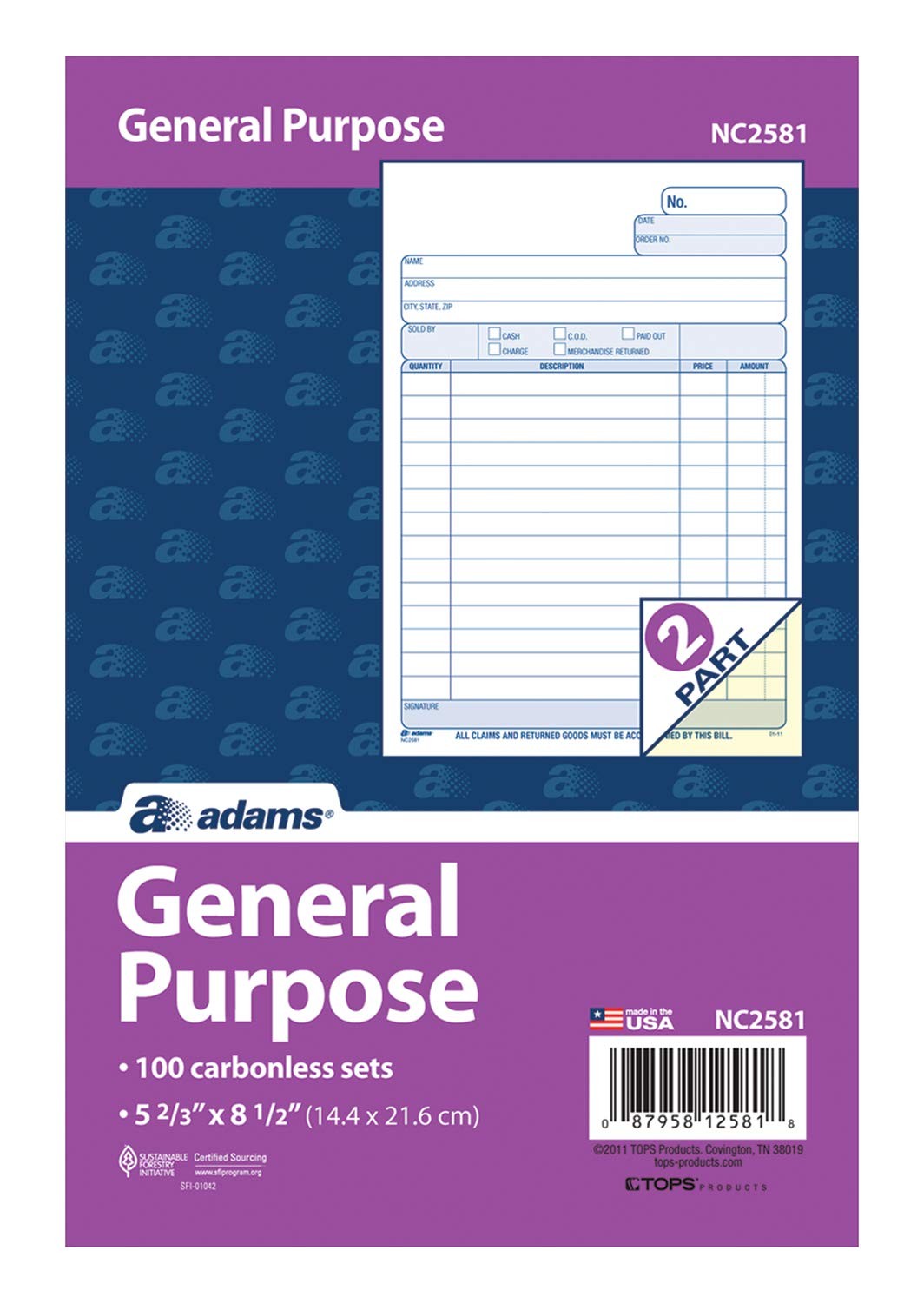 Adams General Purpose Unit Sets, 5.67 x 8.5 x Inches, White/Canary