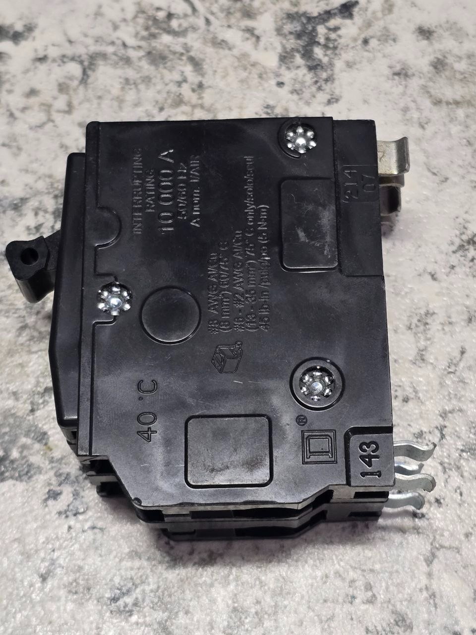 Square D QO260 / DP-4075 60 Amp 2-Pole Breaker 120/240V 10kA (New Open Box)