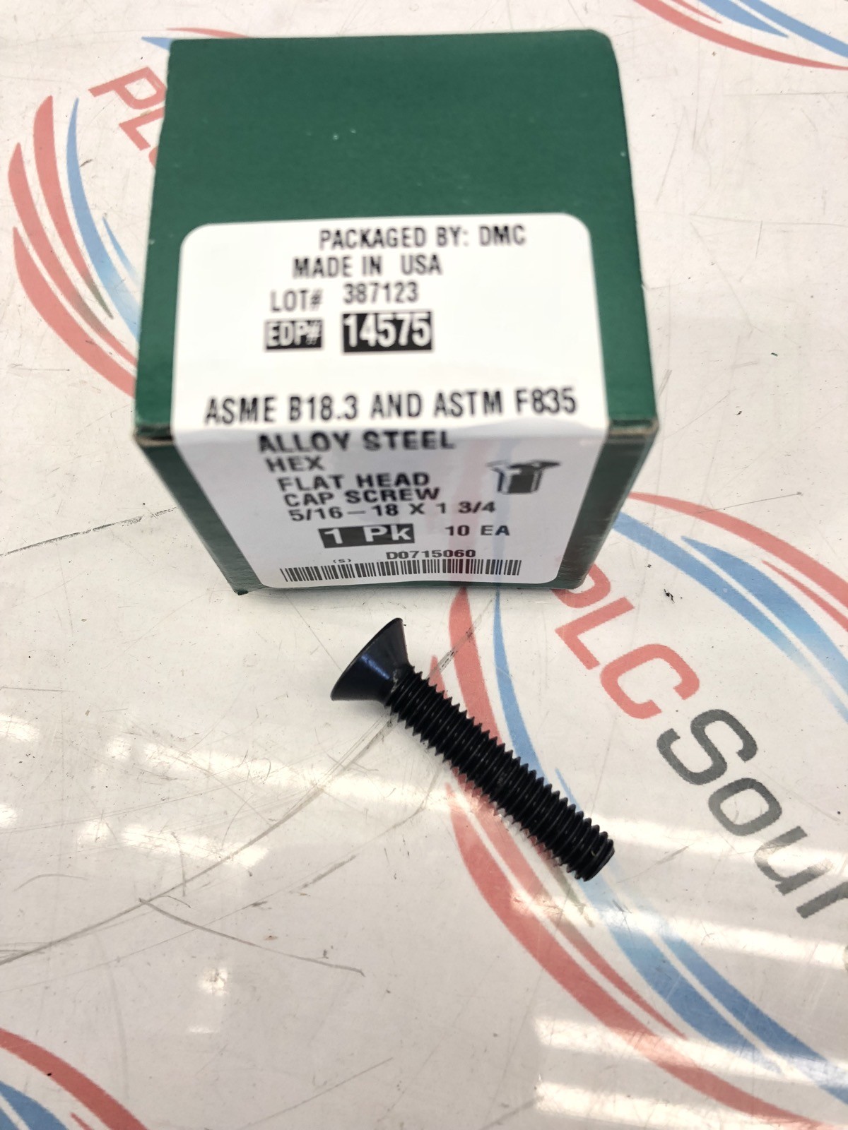 ASME B18.3 AND ASTM F835 BOX OF 10 HEX FLAT HEAD CAP SCREW