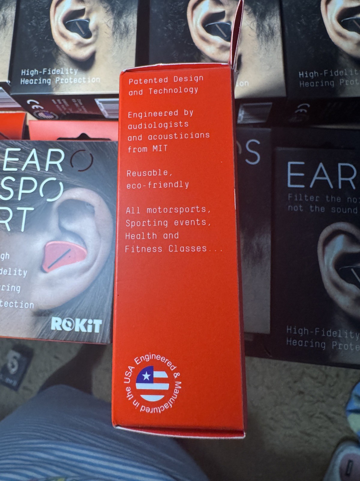 EARO Sport Earplugs, Red or Black, 20 dB Noise Reduction, Sleek & Secure Fit