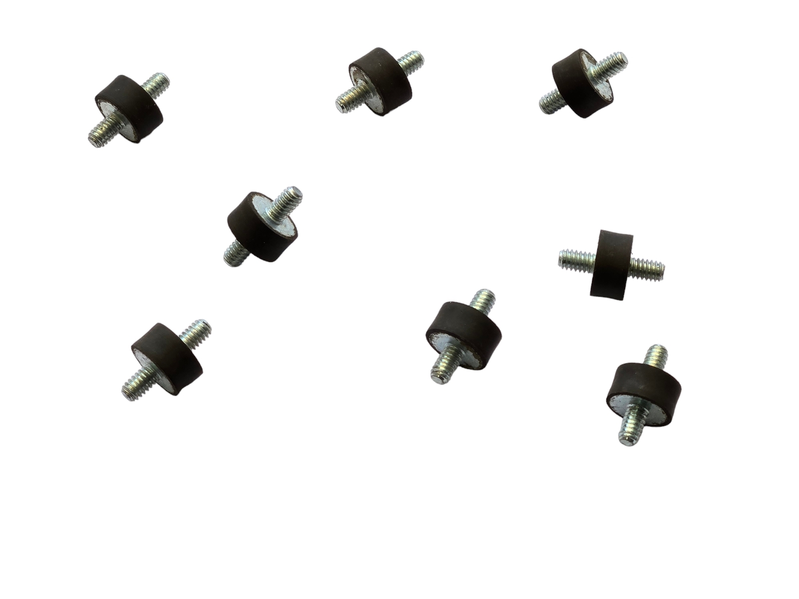 8 Rubber Vibration Isolator Mounts (3/4 Dia x 3/8 Ht) 1/4-20 x 3/8 Length Studs