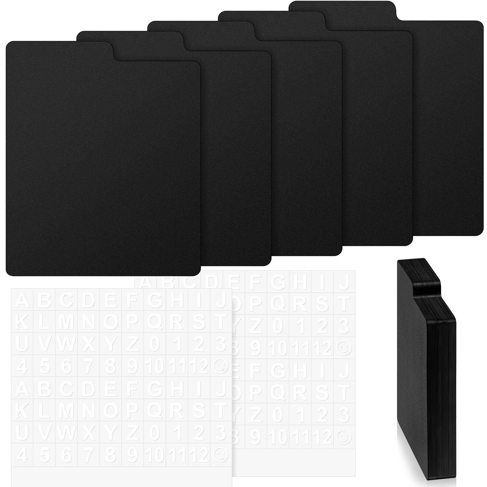 50 Pcs CD and DVD Dividers with Tabs 5 x 5.5 Inch Compact Black Comic Book Disc