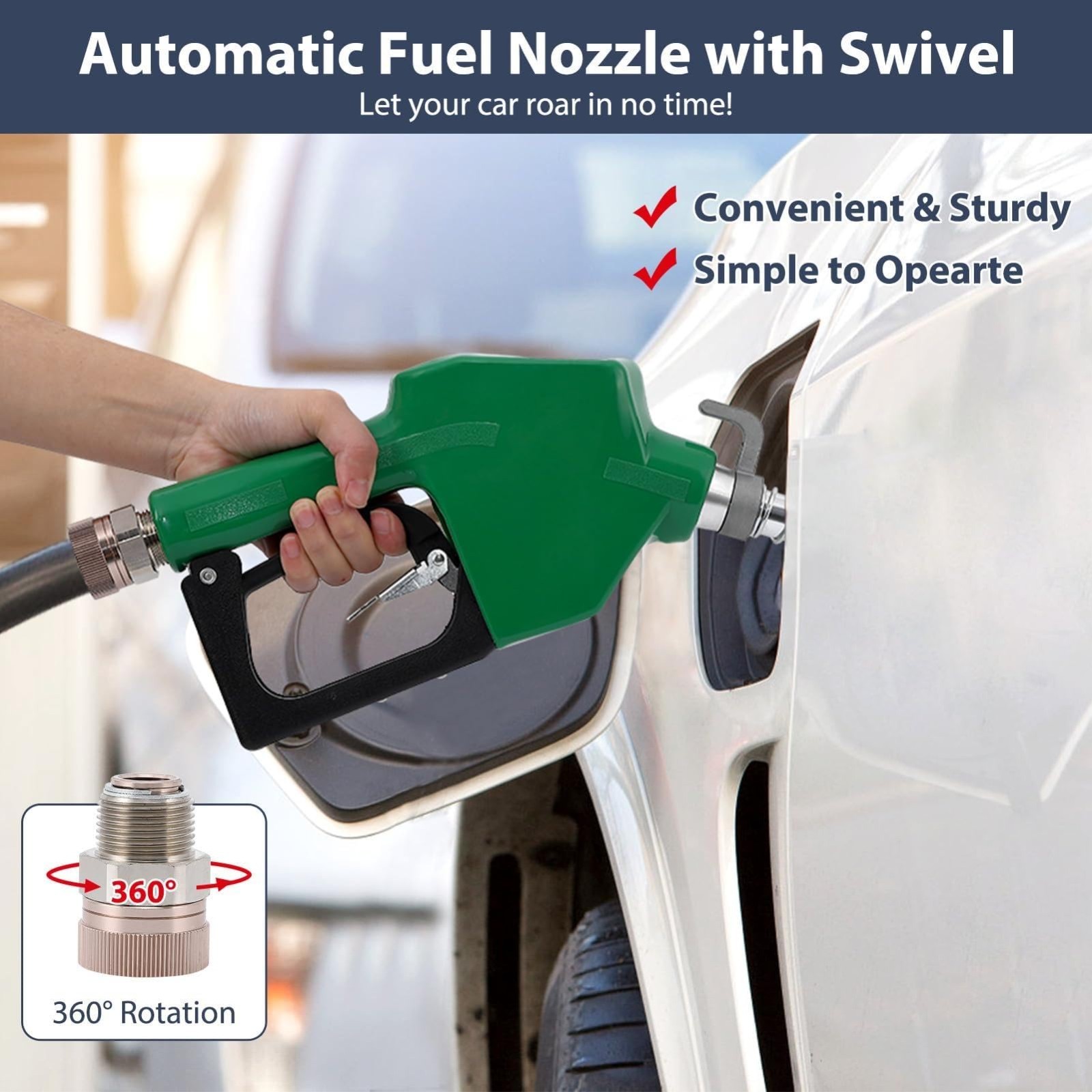 3/4 inch Automatic Fuel Nozzle Self-sealing Diesel Transfer Nozzle Auto Shut Off