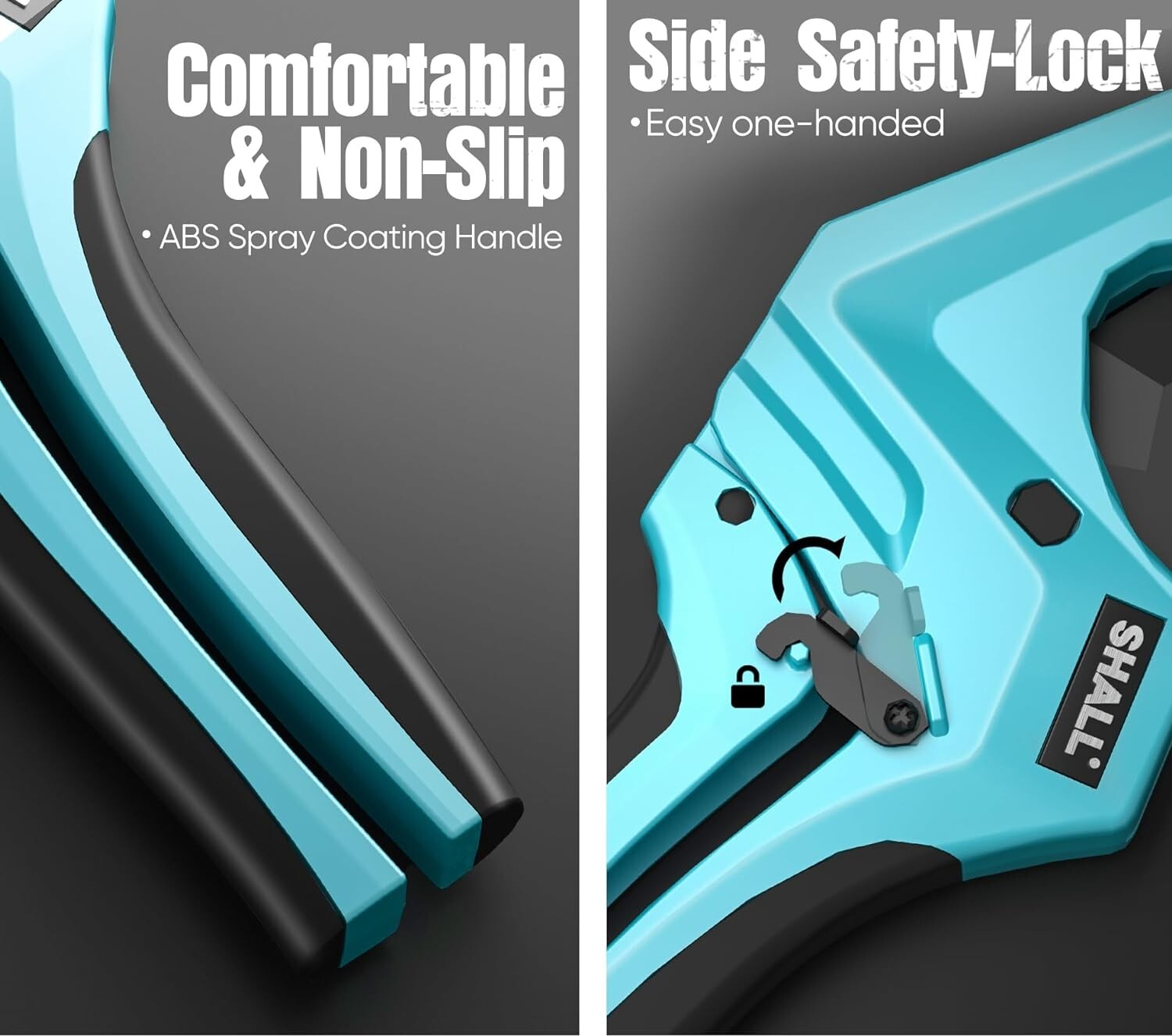 SHALL PVC Pipe Cutter,2-1/2”,Heavy-Duty Aluminum Ratchet Pipe Cutter