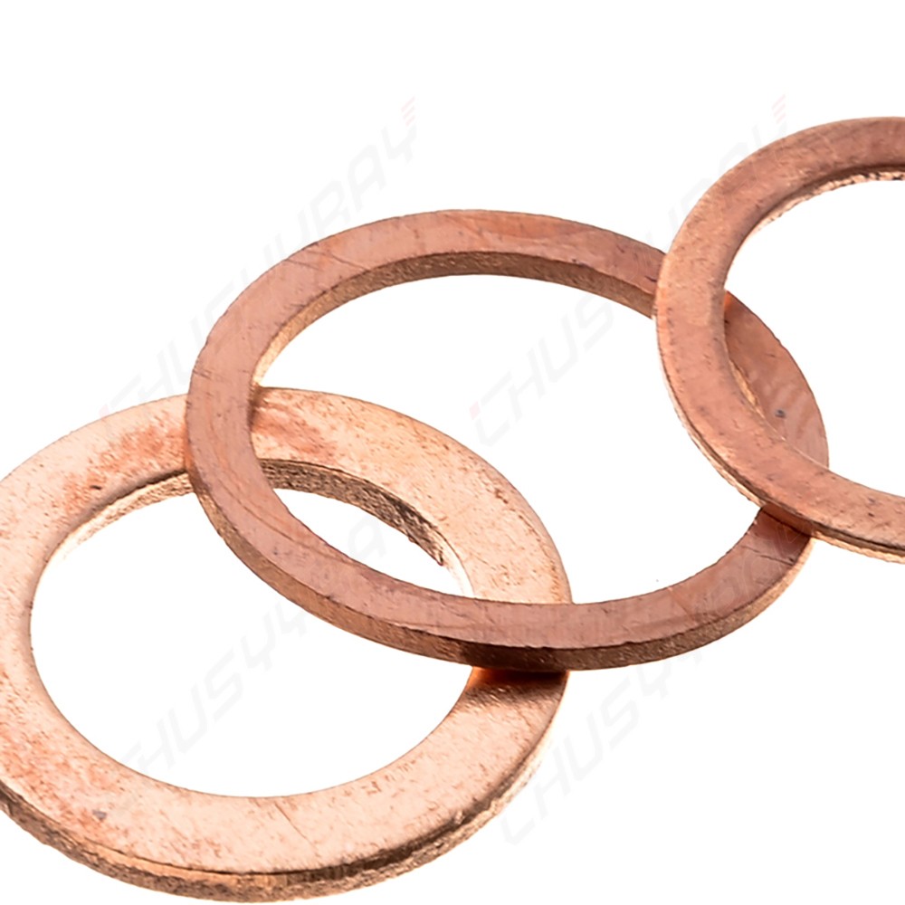 200PC M5-m14 Copper Washers Gasket Set Flat Ring Seal Kit With Plastic Box