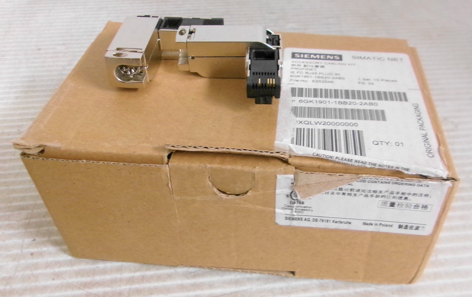 Siemens 6GK1901-1BB20-2AB0 Simatic Net RJ45 Connector 90° (Lot of 2)