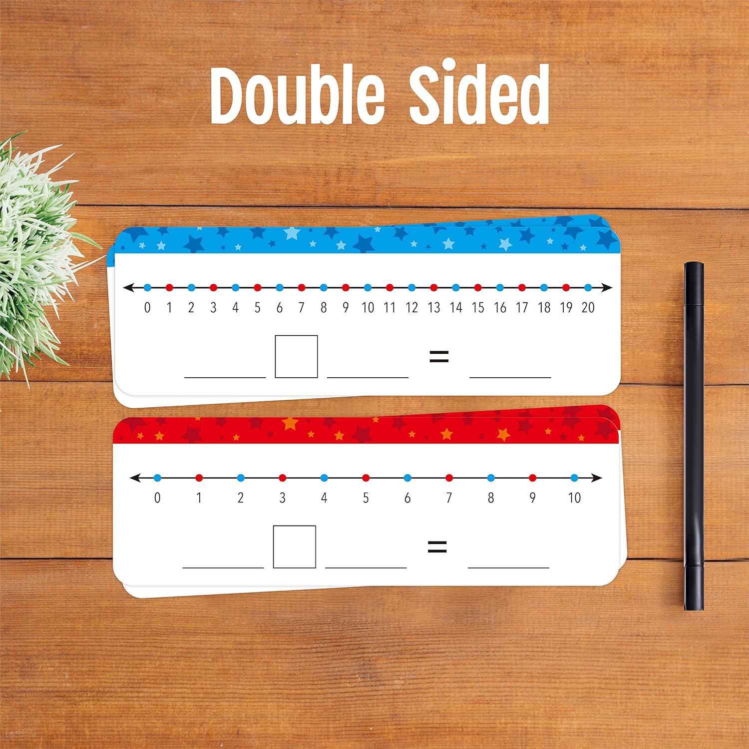 26 Packs Dry Erase Number Line Boards Double-Sided for Math Kids Classroom