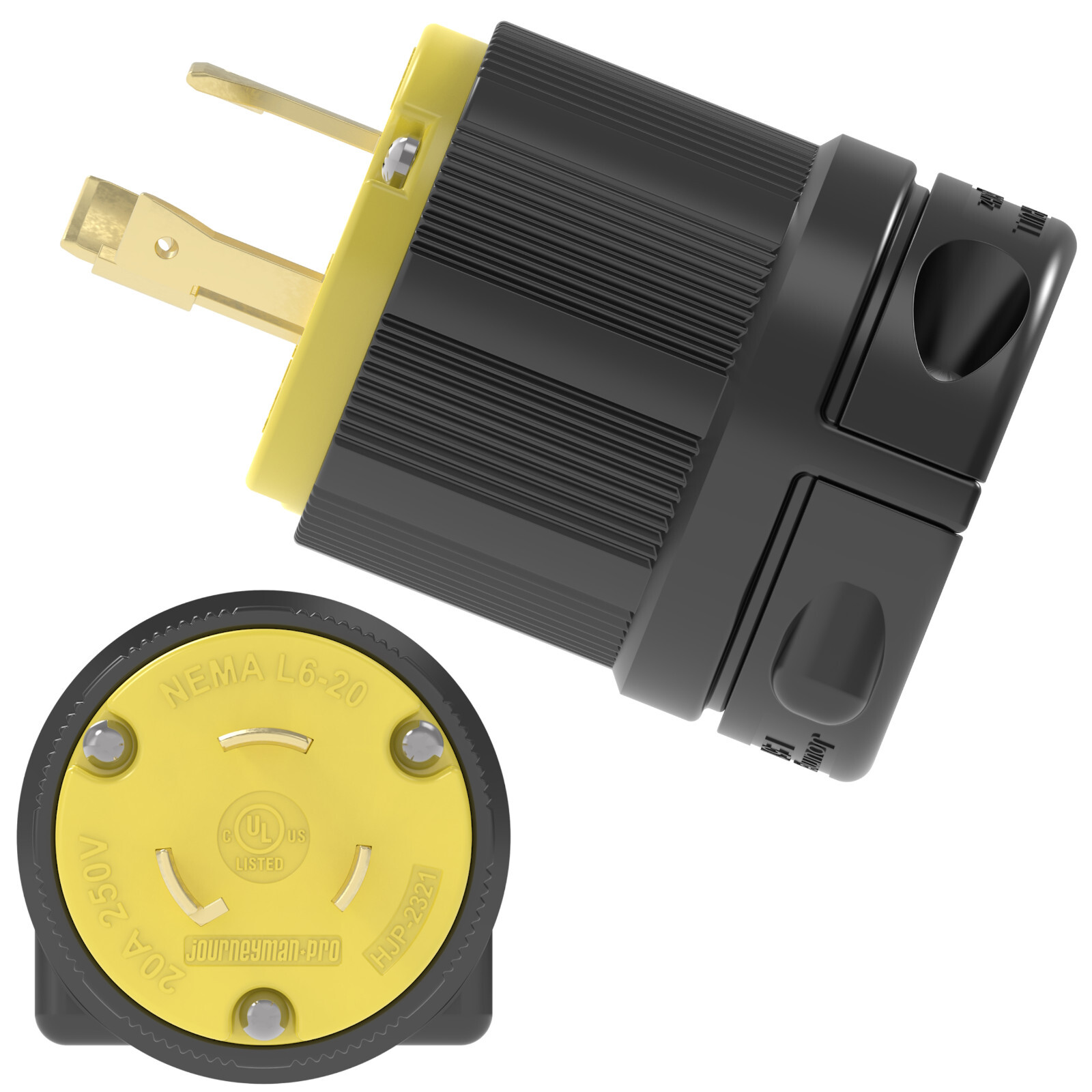 MALE L6-20P 220 POWER CORD END 3-PRONG TWIST LOCK GENERATOR PLUG 20A 250V 20 AMP