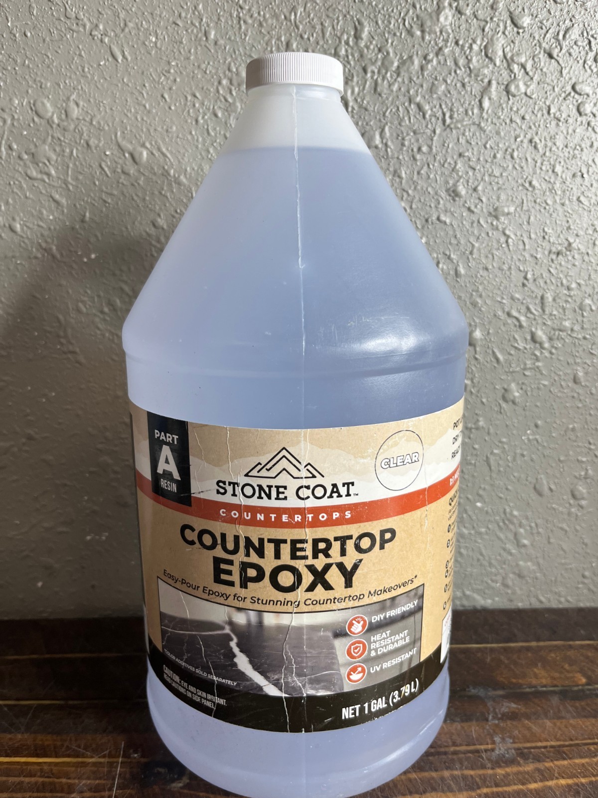 Stone Coat Countertops Epoxy Resin Part A Clear 1 Gallon DIY Heat UV Resistant