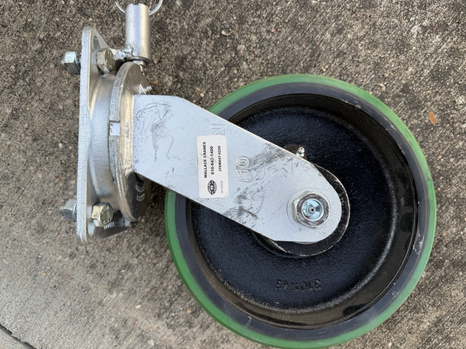 Albion Model 10 Industrial Swivel Plate-Mount Caster, Green Tread