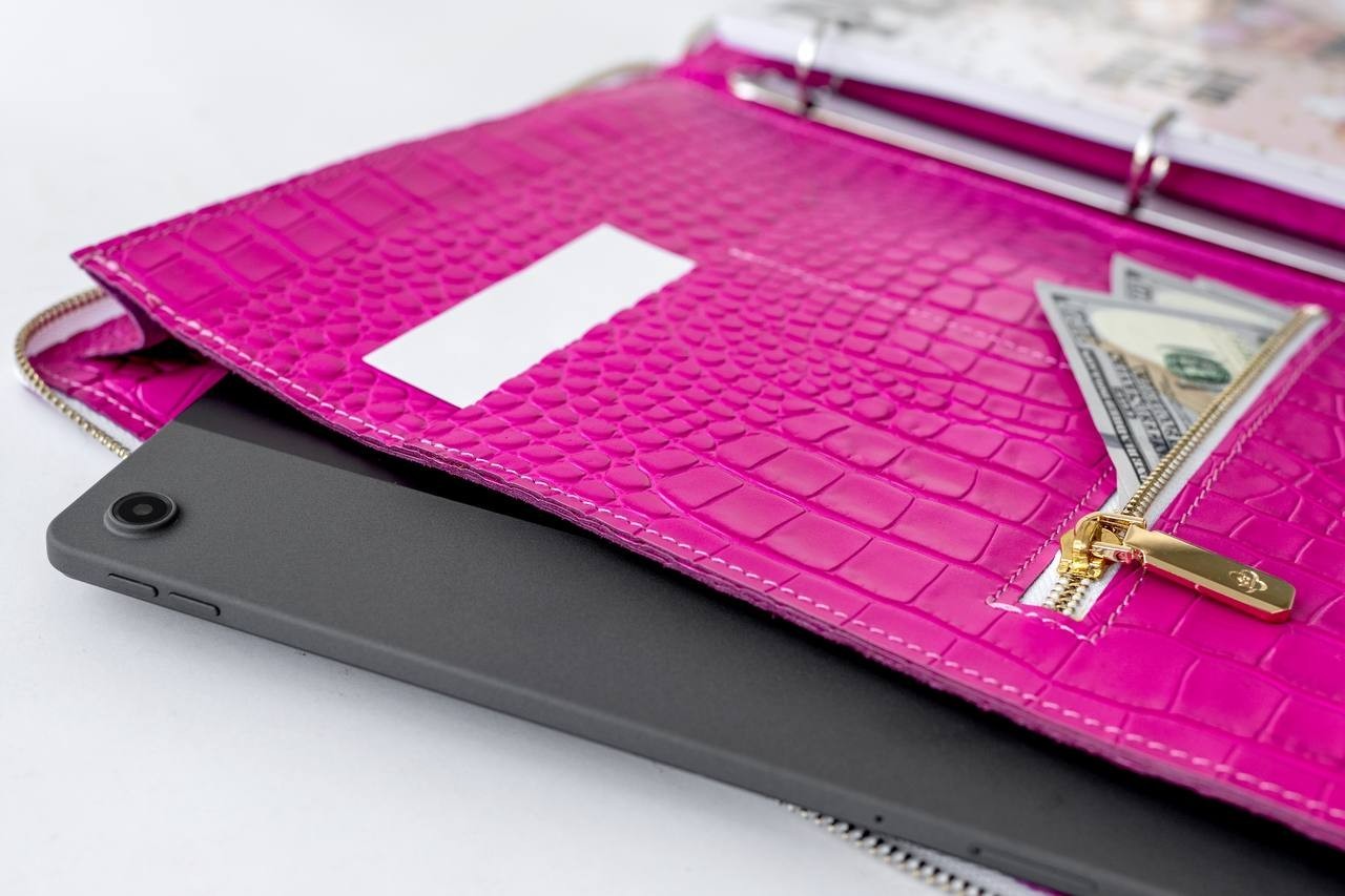 Padfolio A4.Pink Portfolio A4. Leather A4 organizer. Leather A4 notebook.