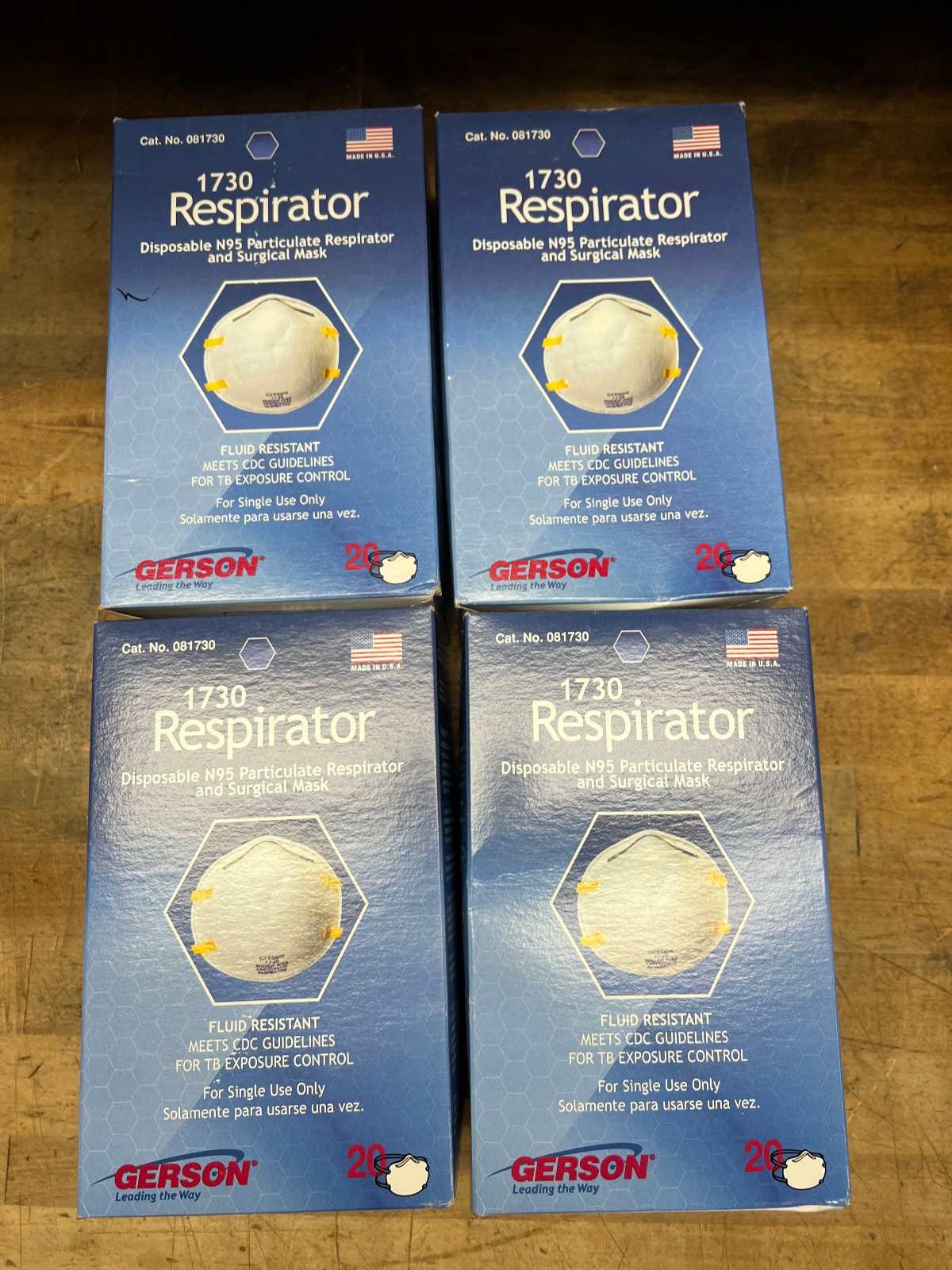 4 Pack Gerson 1730 Made In USA Particulate Respirator Mask 20 per box