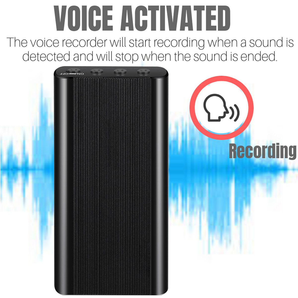 16GB Mini Digital Voice Activated 500 Hr Audio Recorder Magnetic MP3 Player