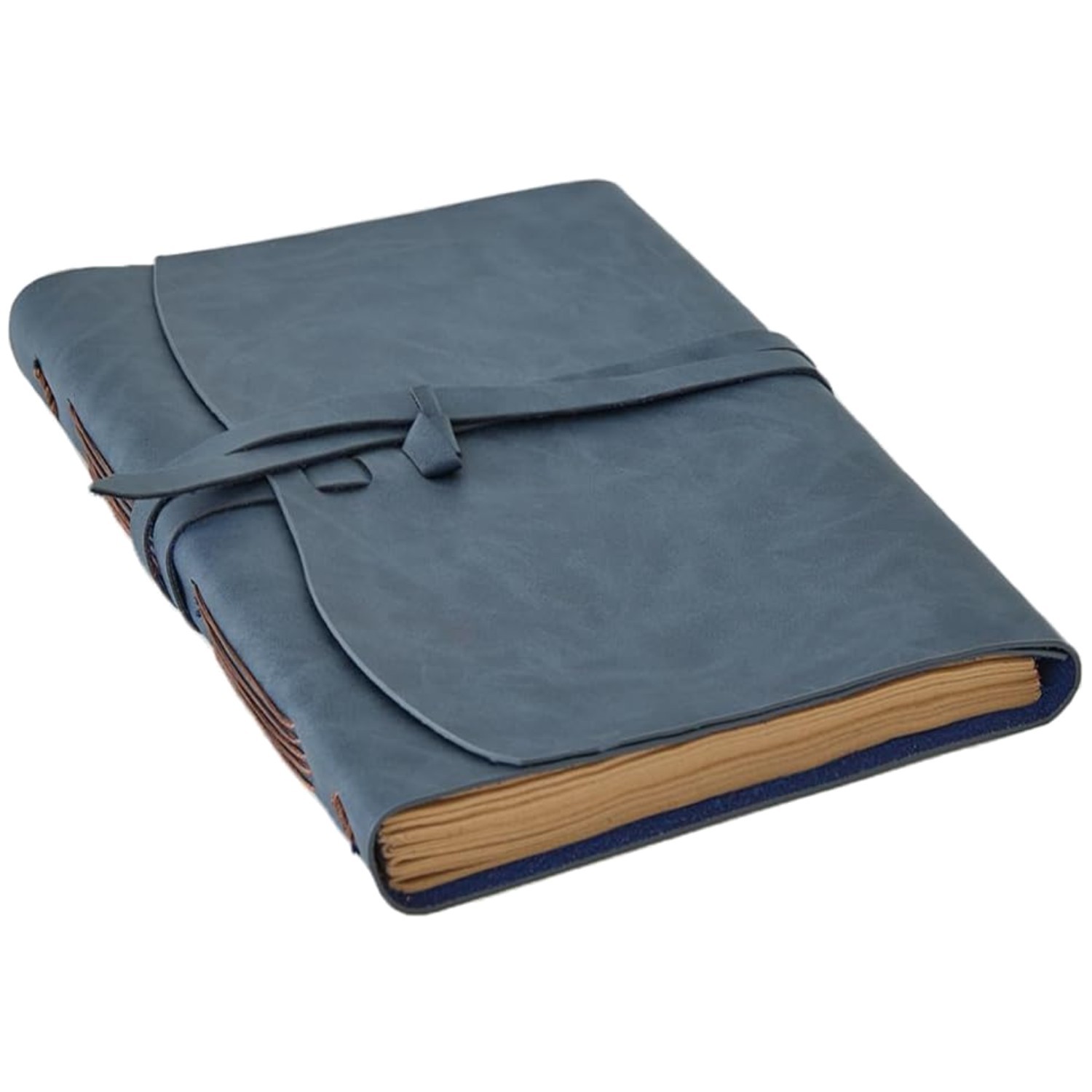 Vintage Leather Journal Notebook, 8×10 Inches, Navy Blue