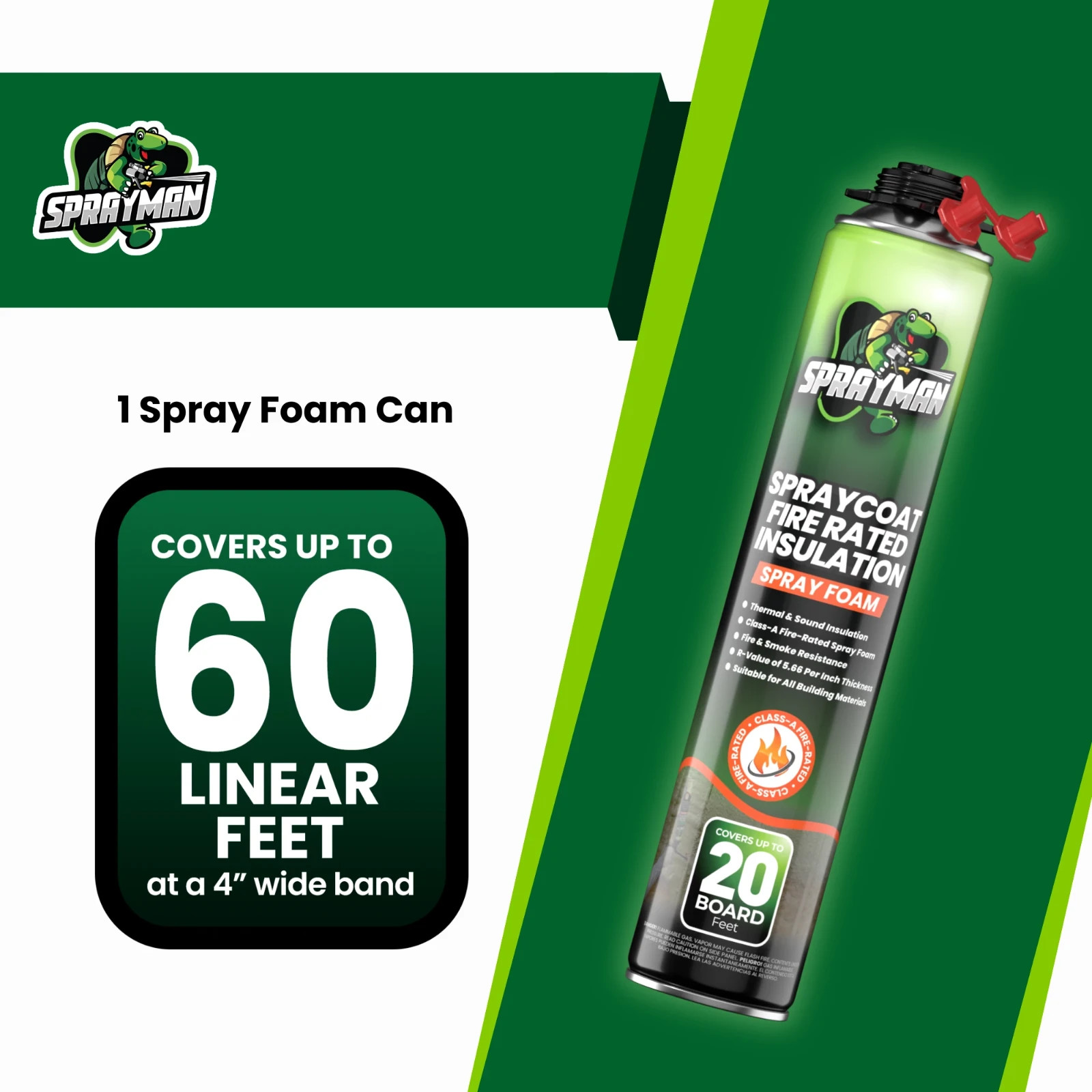 Sprayman Spraycoat Fire Rated Closed Cell Insulation Foam Kit 27.1oz 24 Pack
