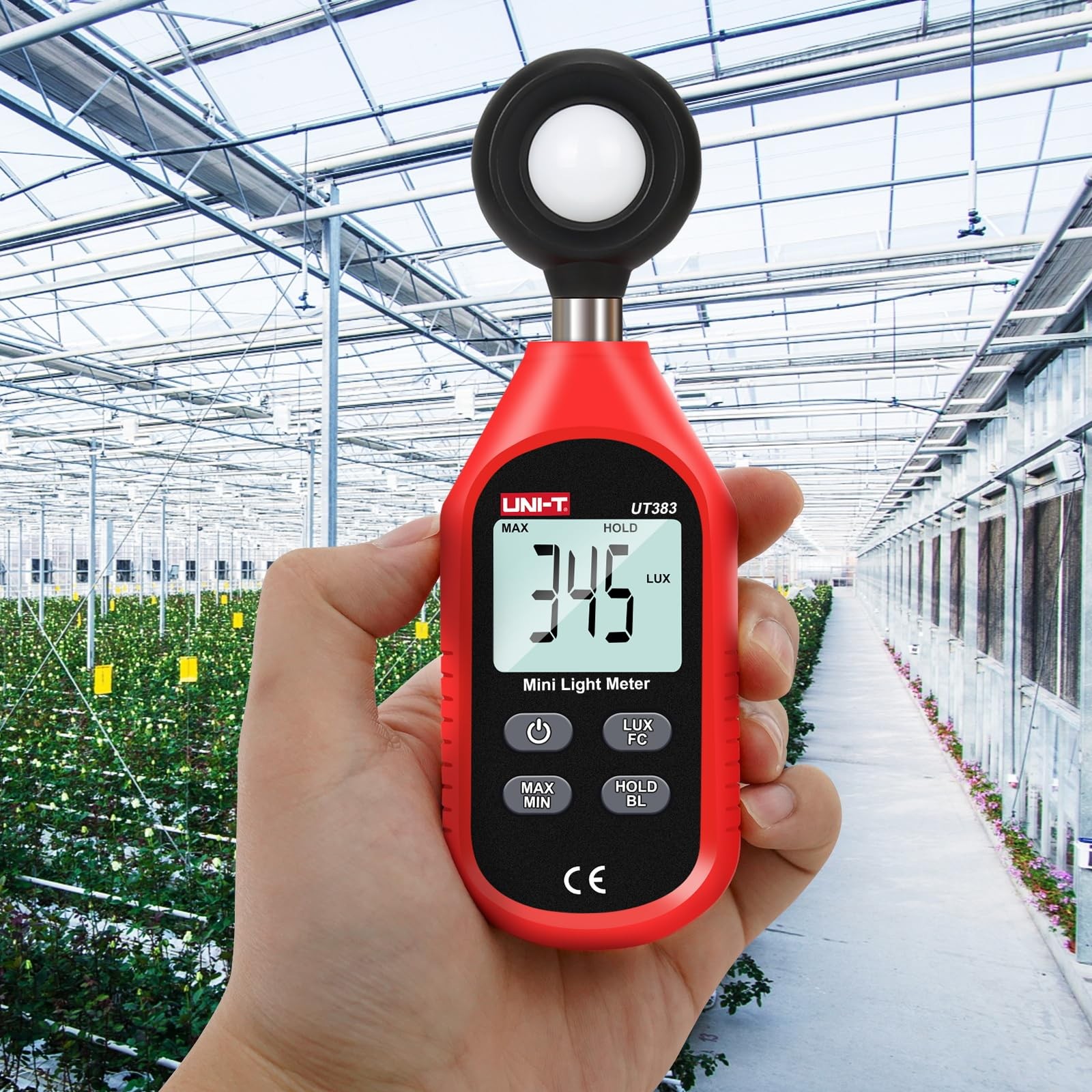 UT383 Light Meter Lux Meter Lumens Digital Illuminance Meter 0~199,900 Lux (0…