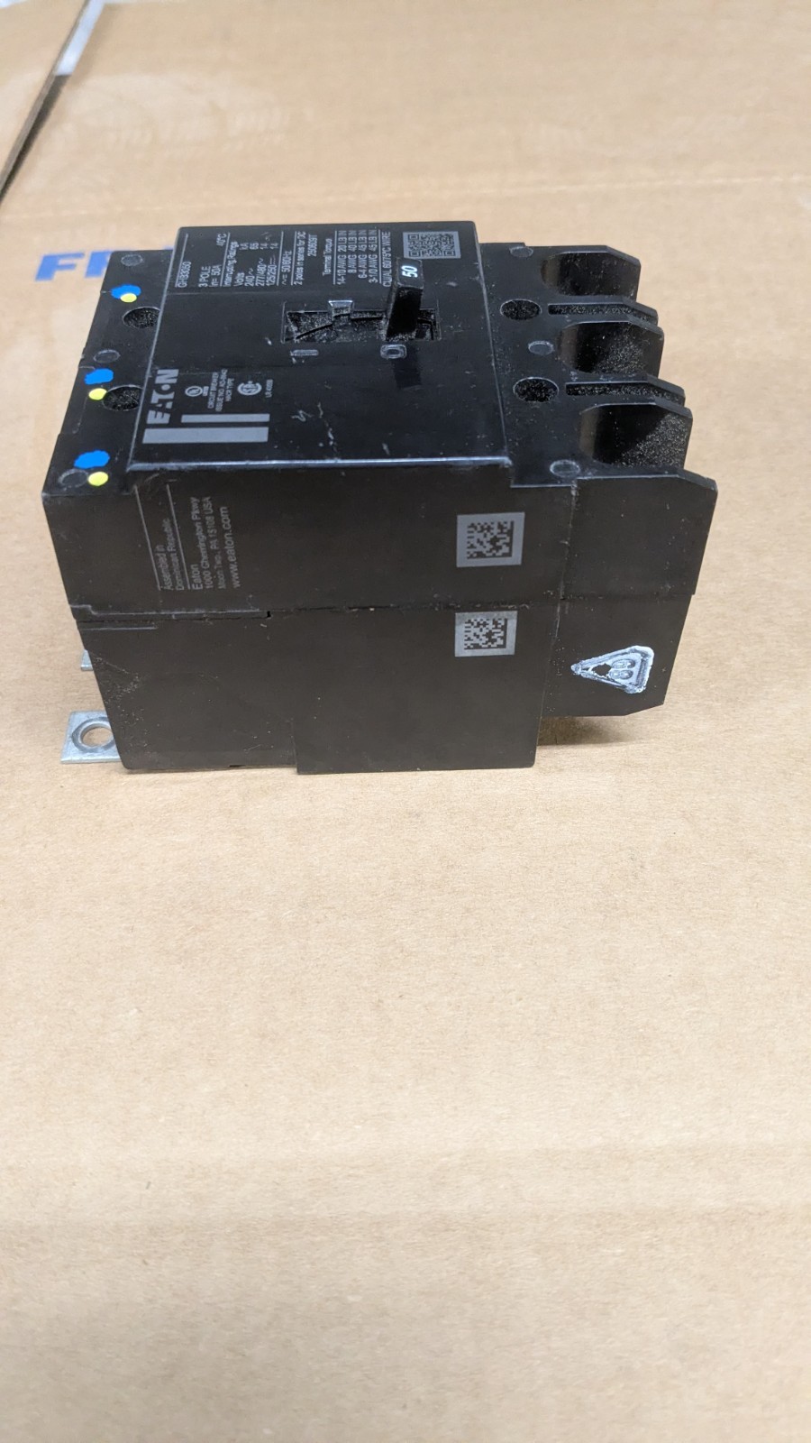 Eaton GHB3050 277/480V 50A Circuit Breaker New Pull from Never Installed Cabinet