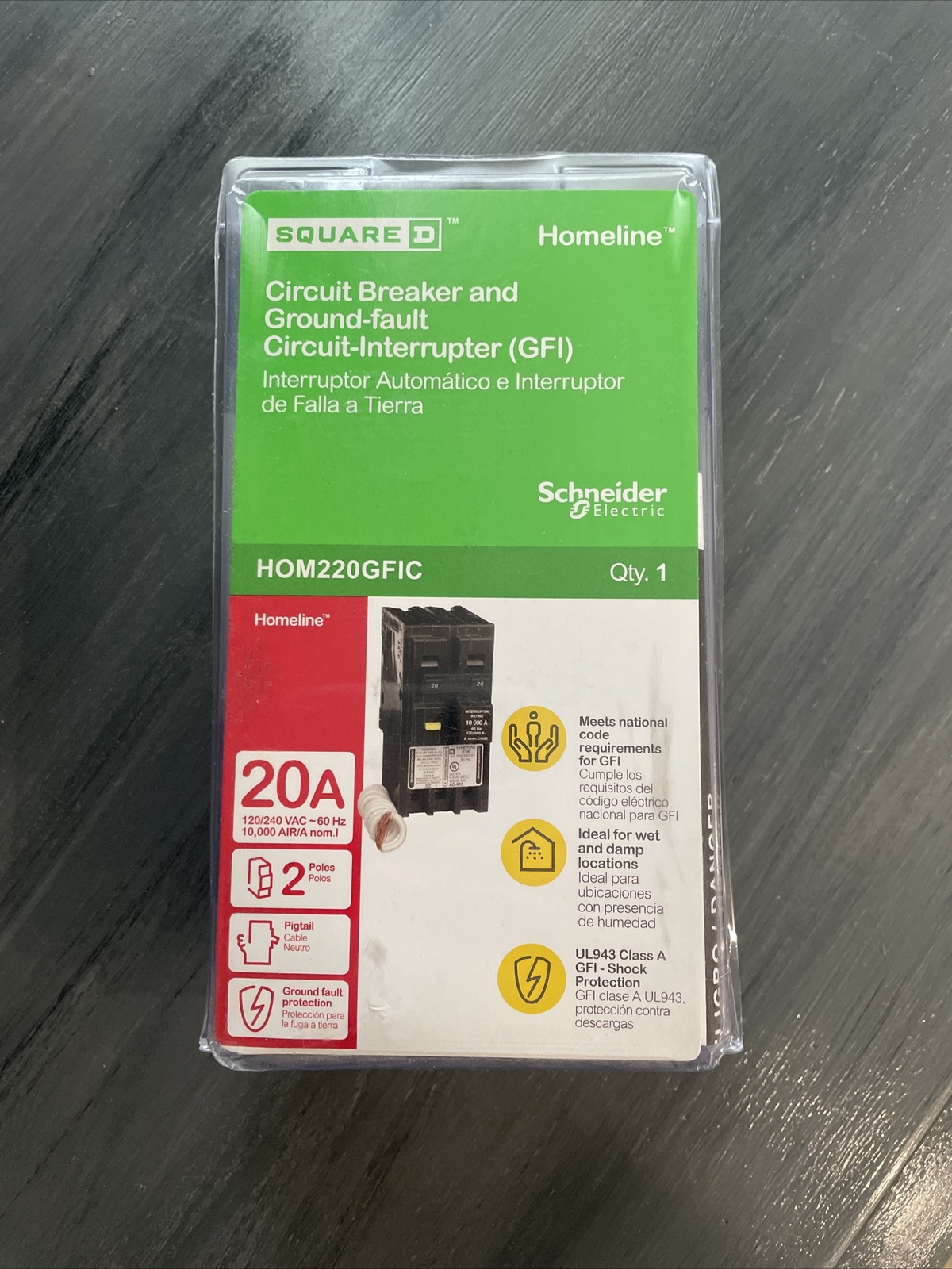 Square-D HOM220GFIC Homeline 20 Amp Two-Pole GFCI Circuit
