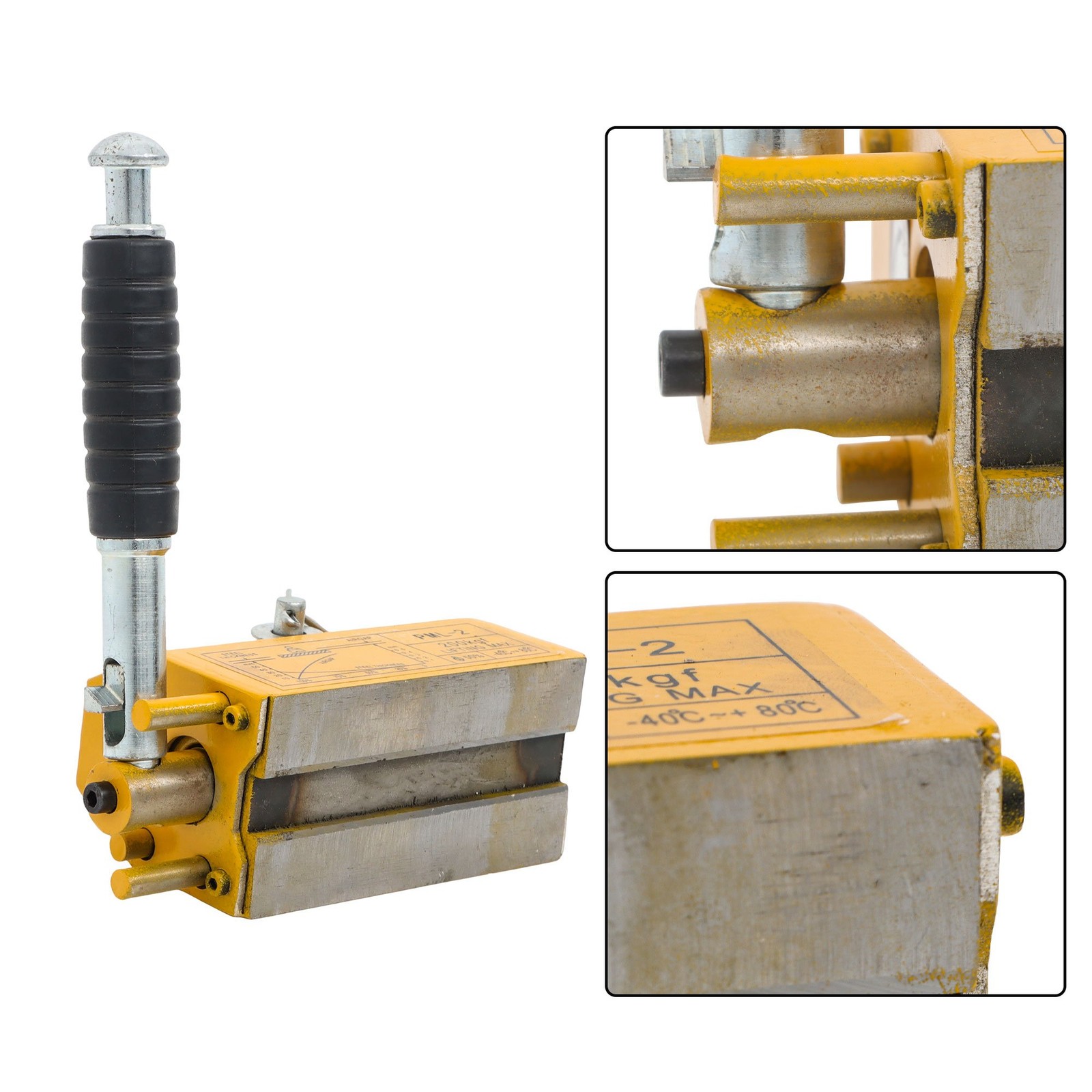 440lbs/200kg Permanent Magnetic Lifter 2.5 Safety Factor Lifting Magnet Yellow