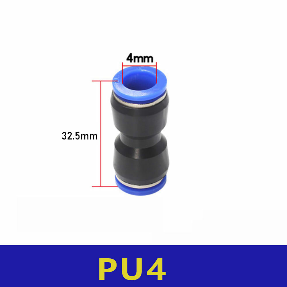 5/32”(4mm) OD Tube Pneumatic Straight Union Push Connector Air Fitting (10Pc)