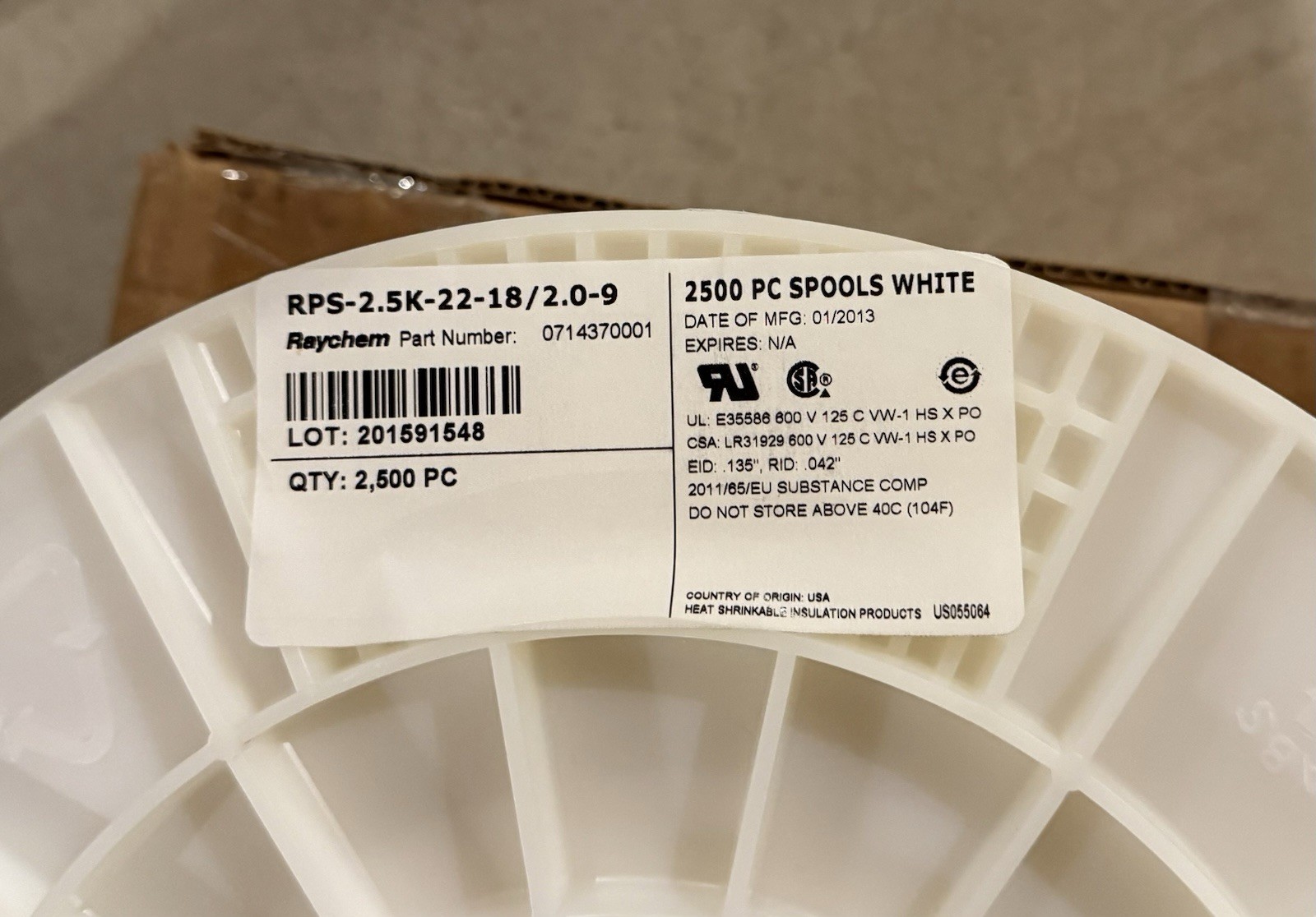 Tyco Electronics Raychem SHRINKMARK-PPS-2.5K-22-18/2.0-9