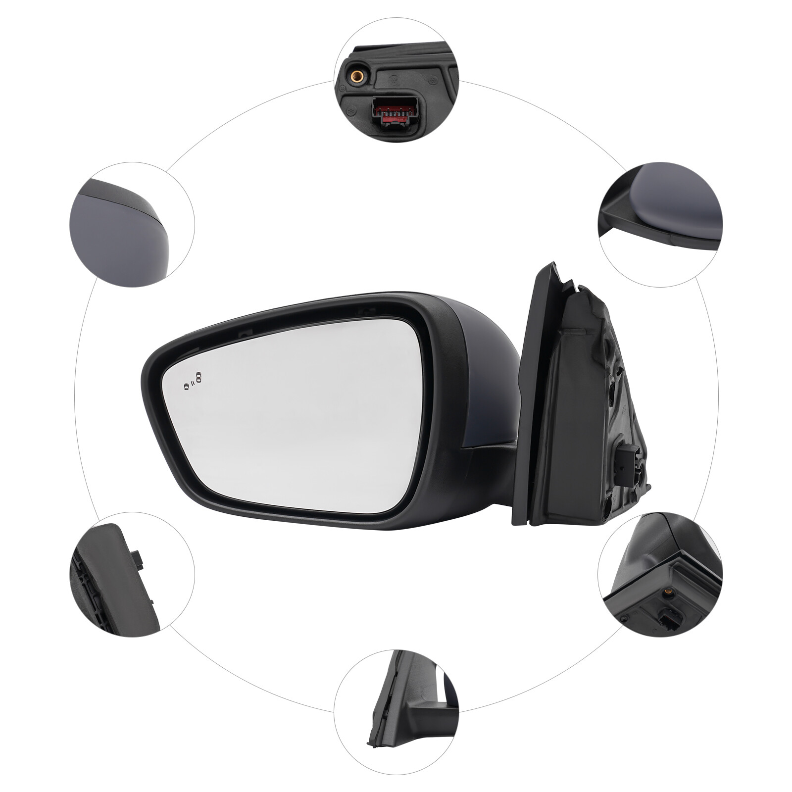 Left Driver Side Door Rear View Mirror-Heated for 2020-2023 Ford Escape