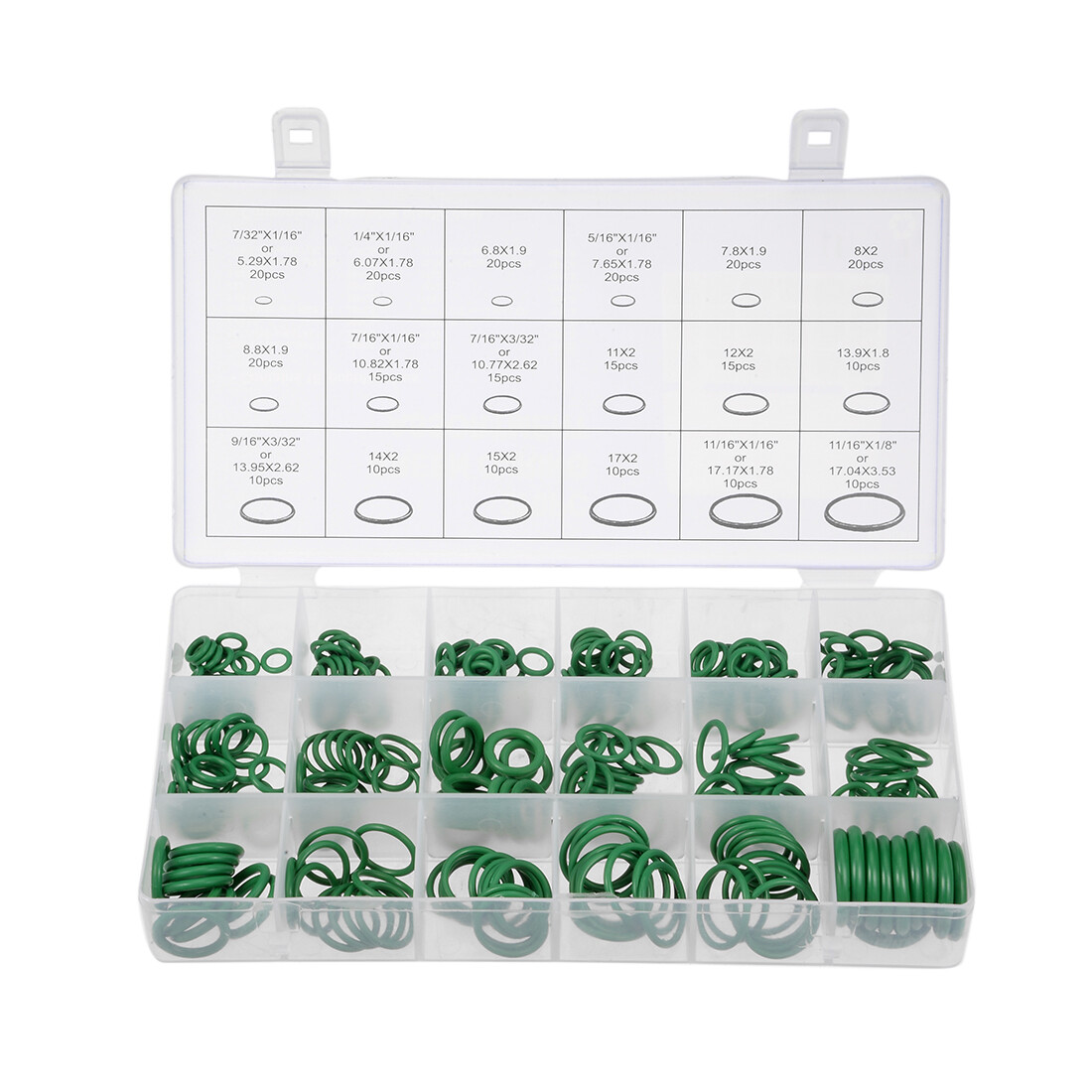 270 Pieces Fluorine Rubber O-Ring Assortment Kit 18 Sizes FKM Sealing Gasket Set