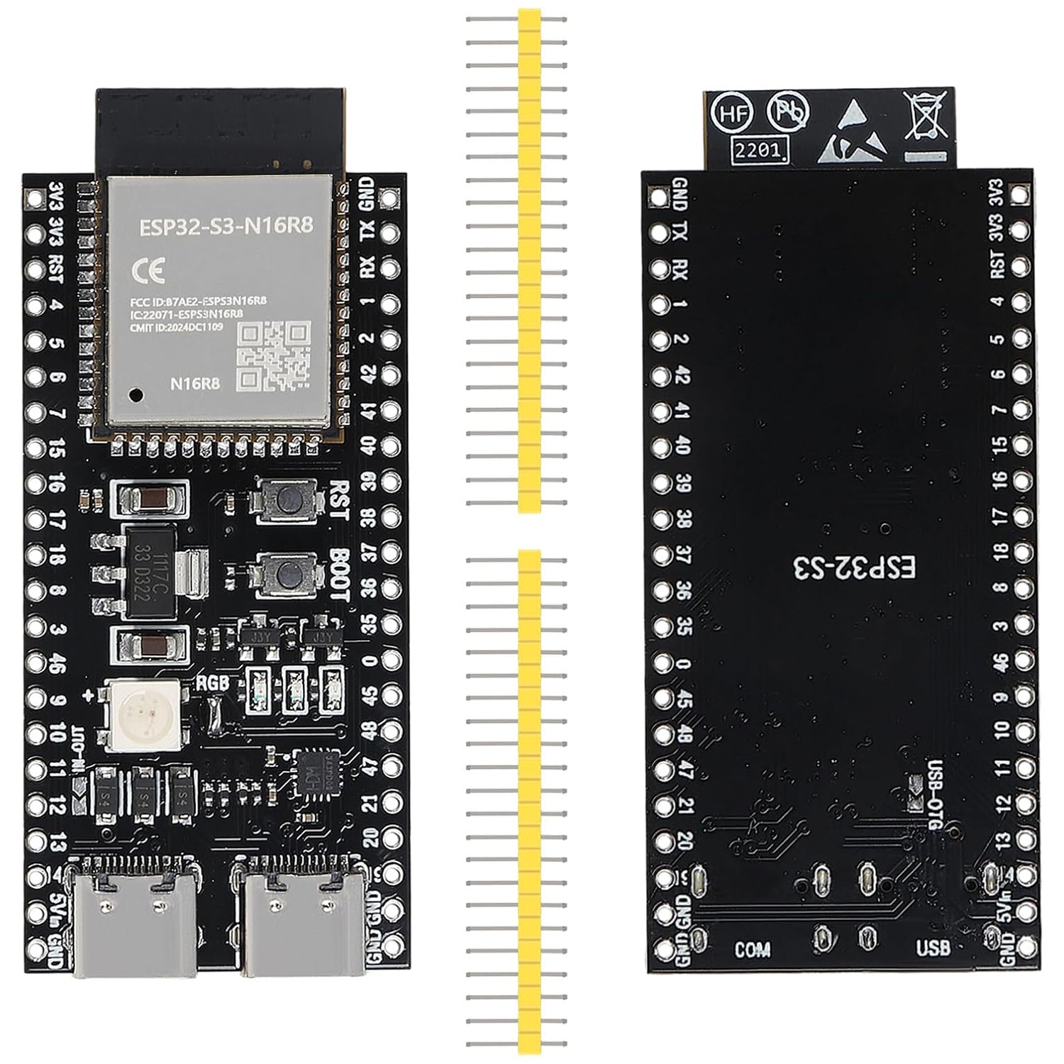 3PCS ESP32-S3 N16R8 Development Board Dual-Mode Type-C WIFI Bluetooth Unsoldered