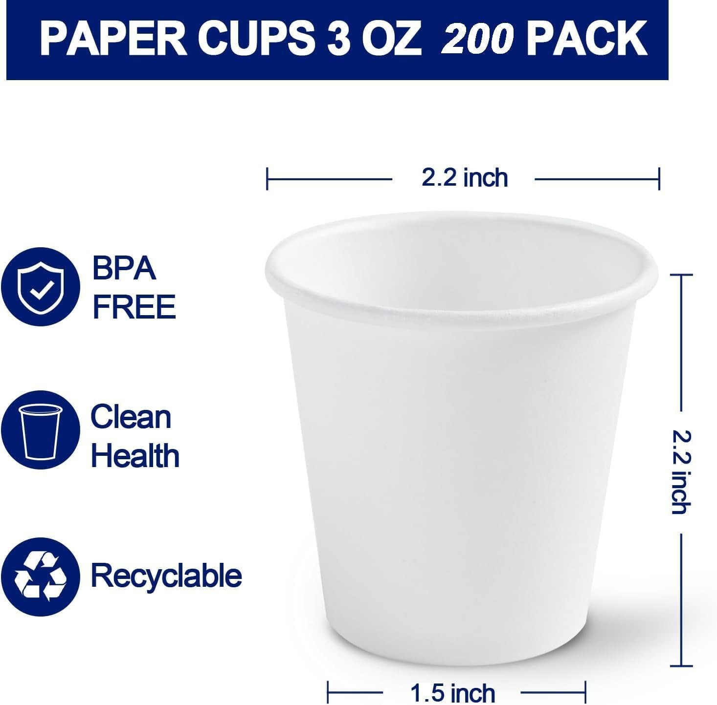 3oz Paper Cups Dixie Cup[100 Pack], Disposable Bathroom Cups, Elegant Design …