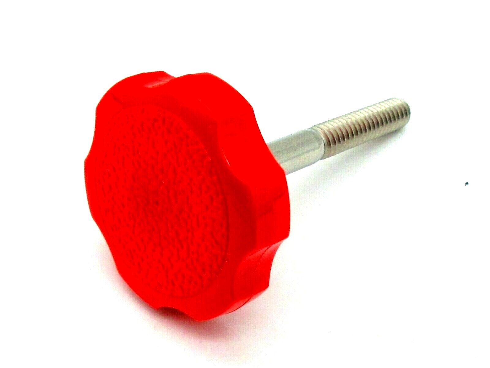 1/4-20 Red Male Clamping Knobs w Large Fluted 6 Lobe Knob Various Lengths & Qty